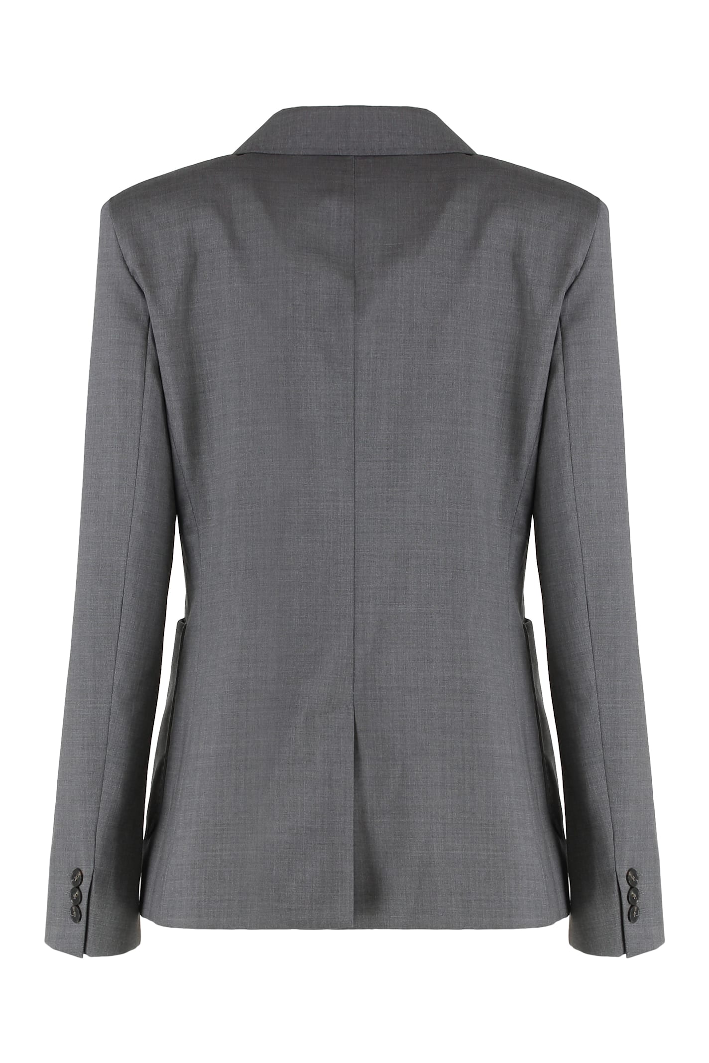 Weekend Max Mara Double-breasted Virgin Wool Jacket In Gray