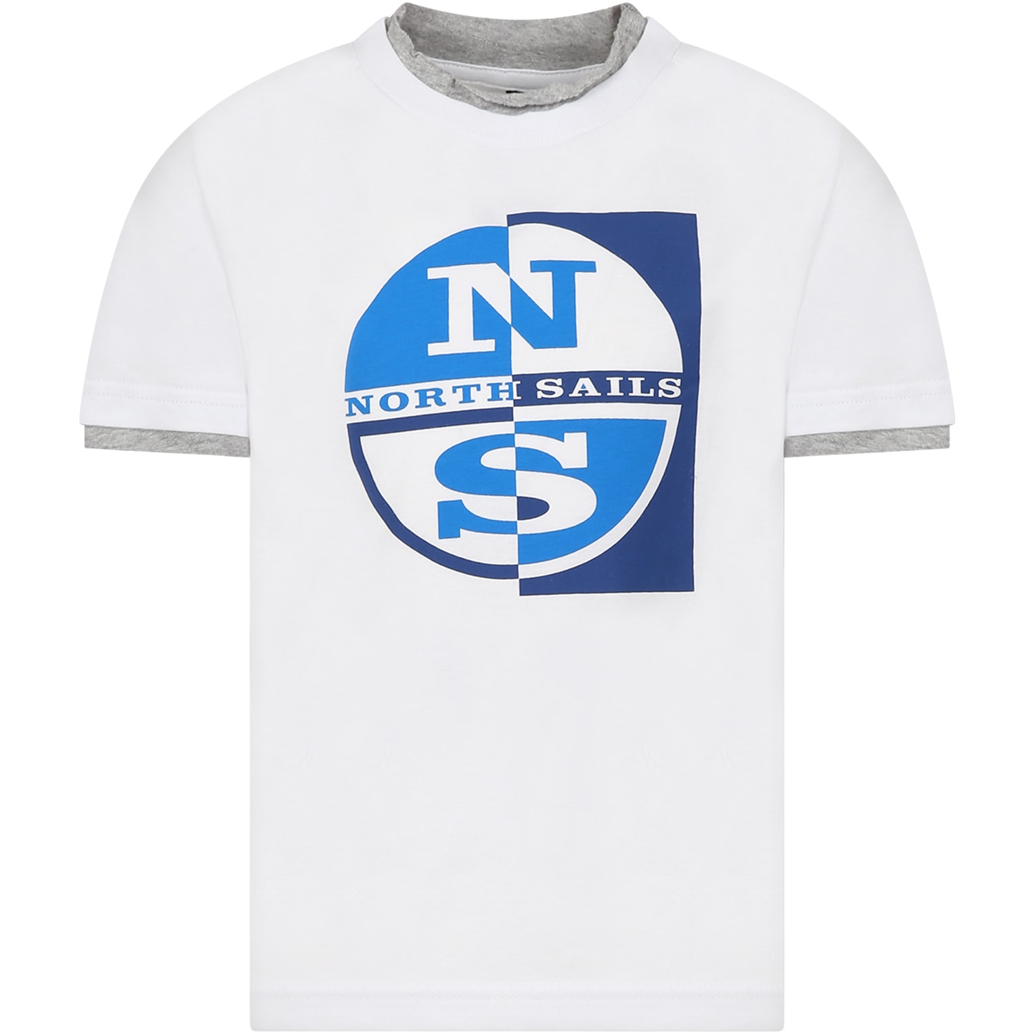 NORTH SAILS WHITE T-SHIRT FOR BOY WITH LOGO