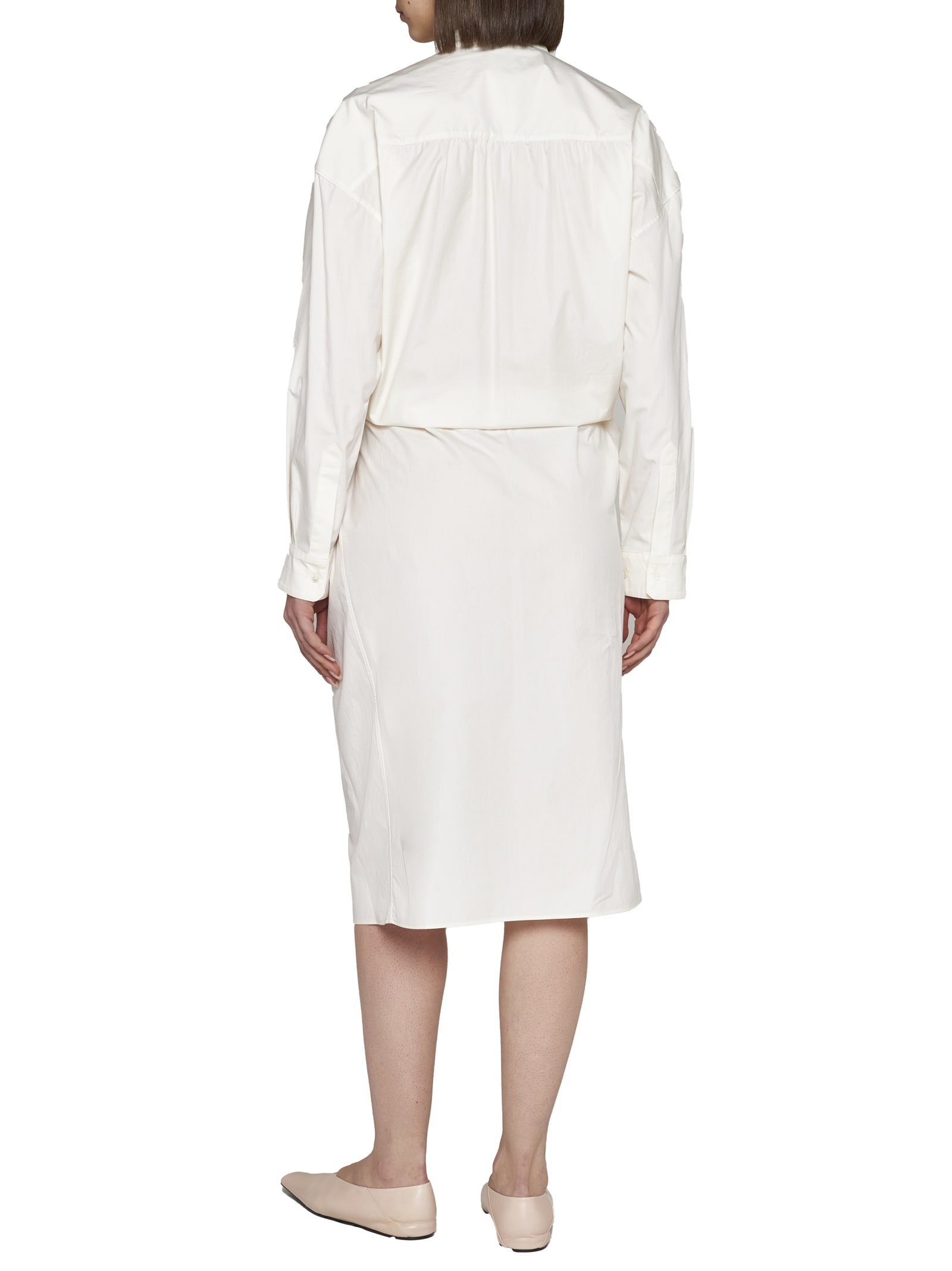 Shop Lemaire Dress In Chalk