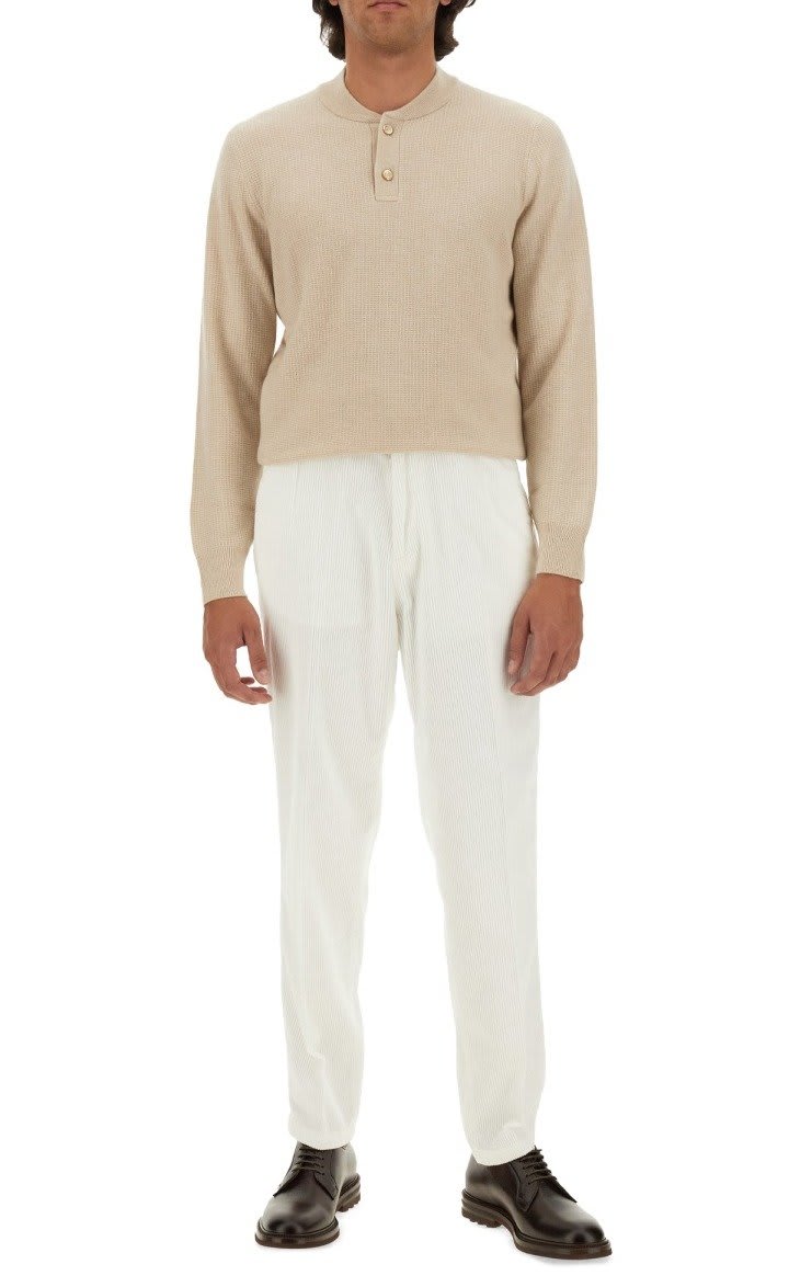 Shop Brunello Cucinelli Waffle Stitch Knitted Jumper In Sand