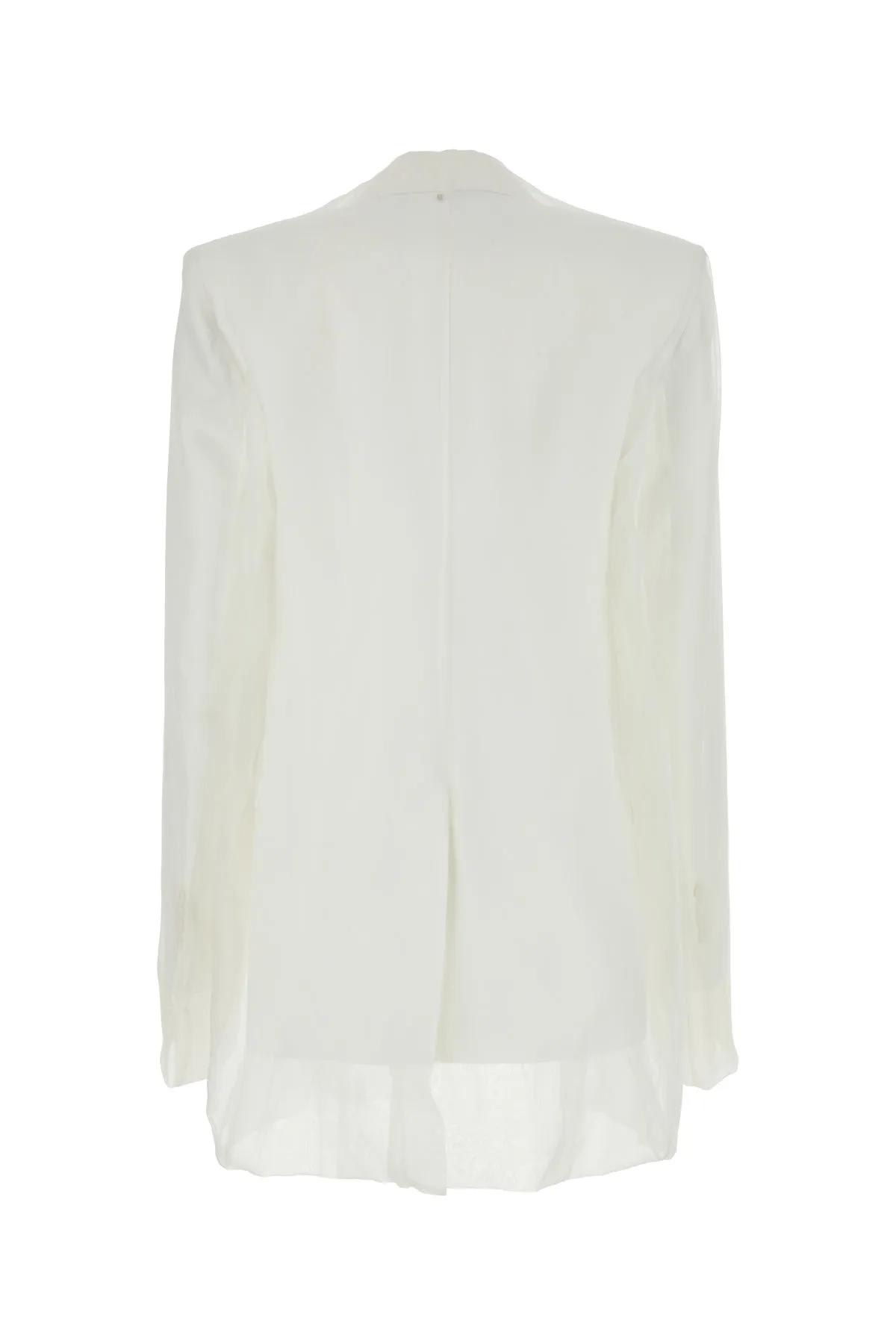 Shop Sportmax White Silk Acacia1234 Blazer