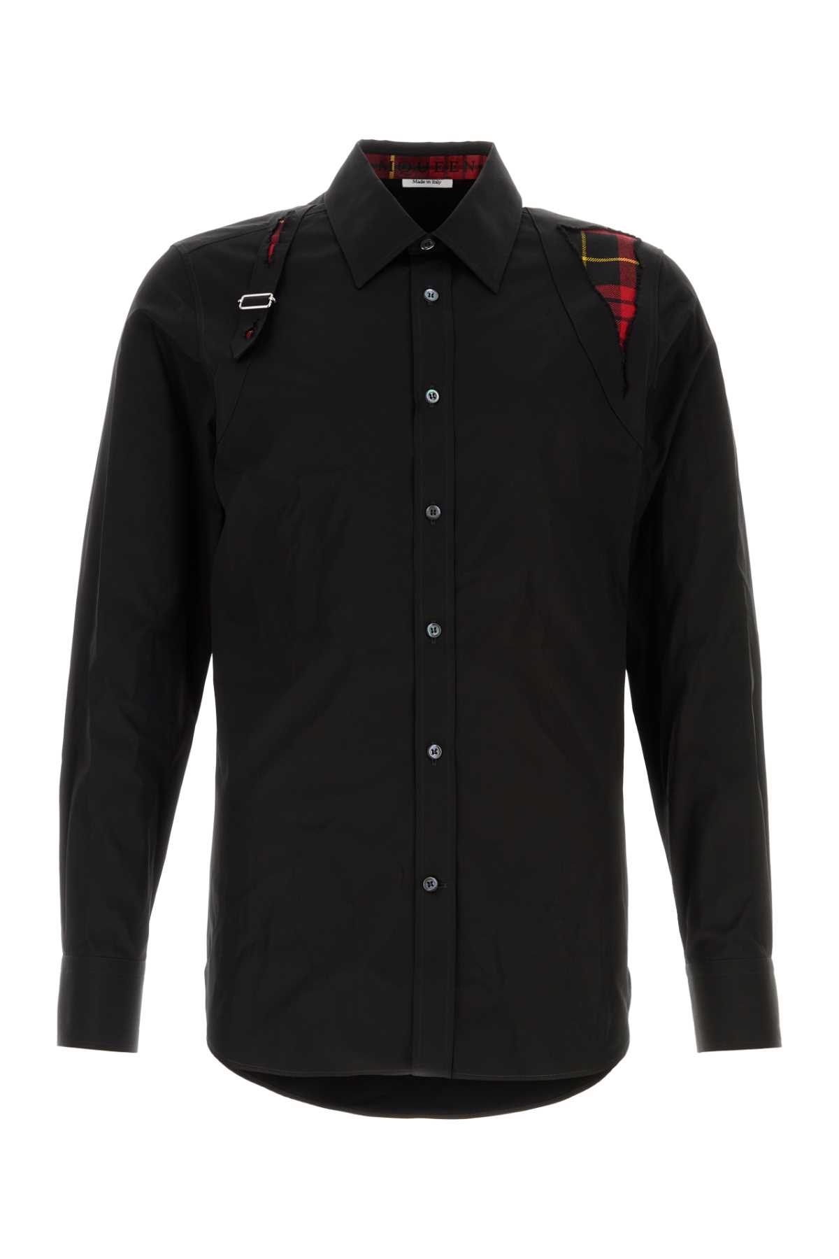 Shop Alexander Mcqueen Black Poplin Shirt