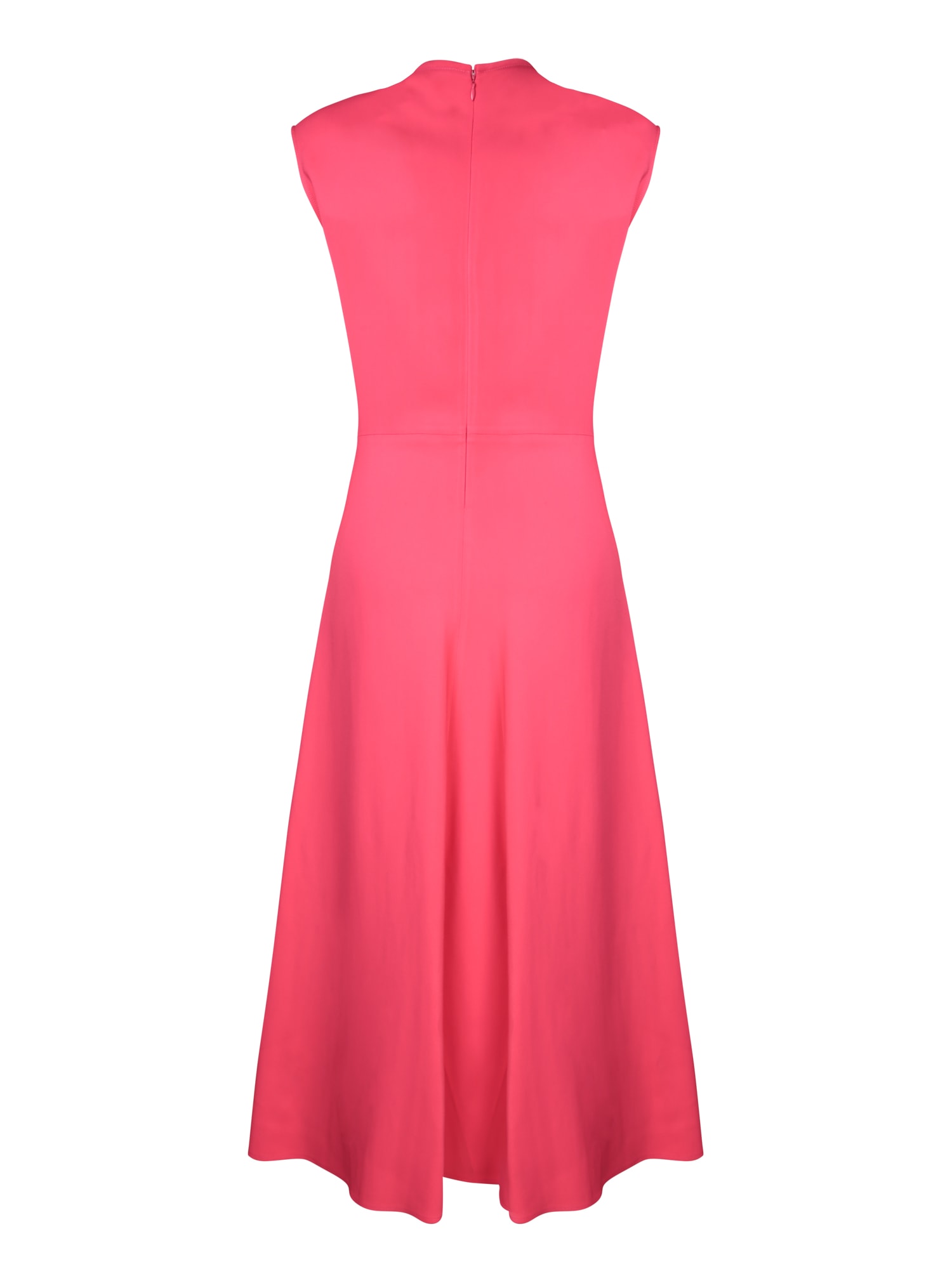 Shop Forte Forte Long Cady Crepe Watermelon Dress In Pink