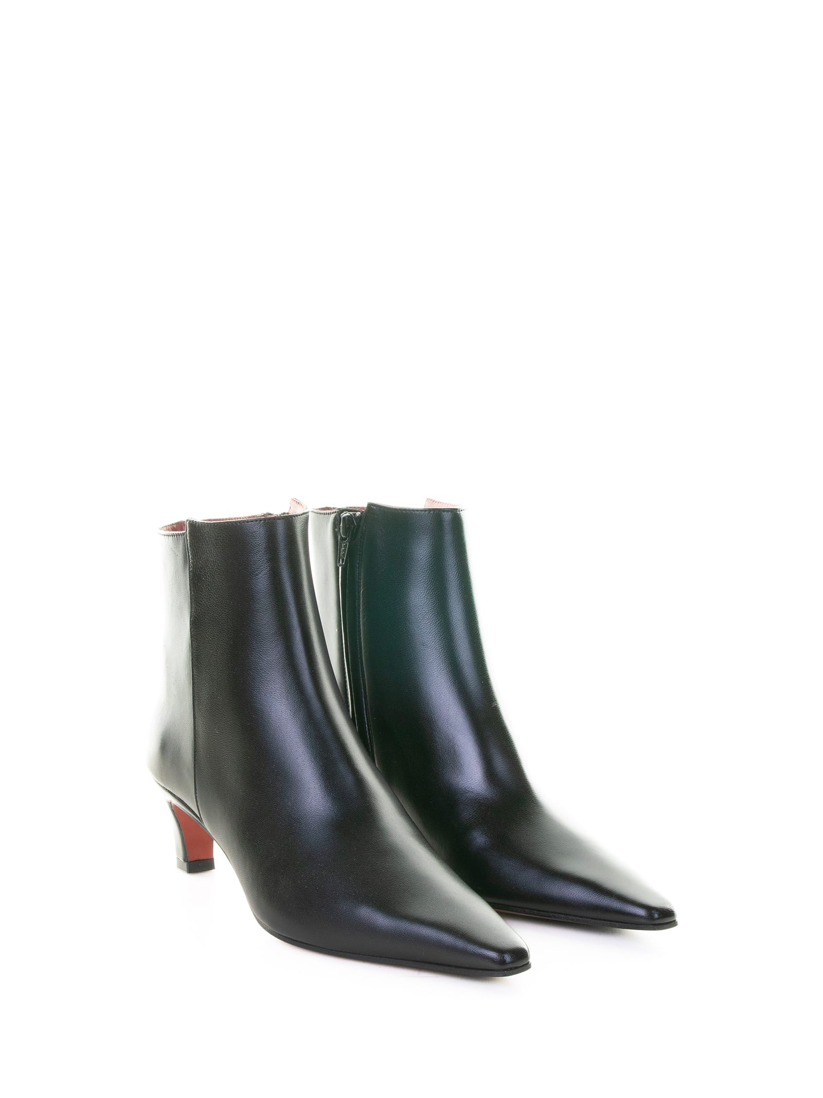 Roberto Festa Nappa Leather Pointed-toe Boots In Black