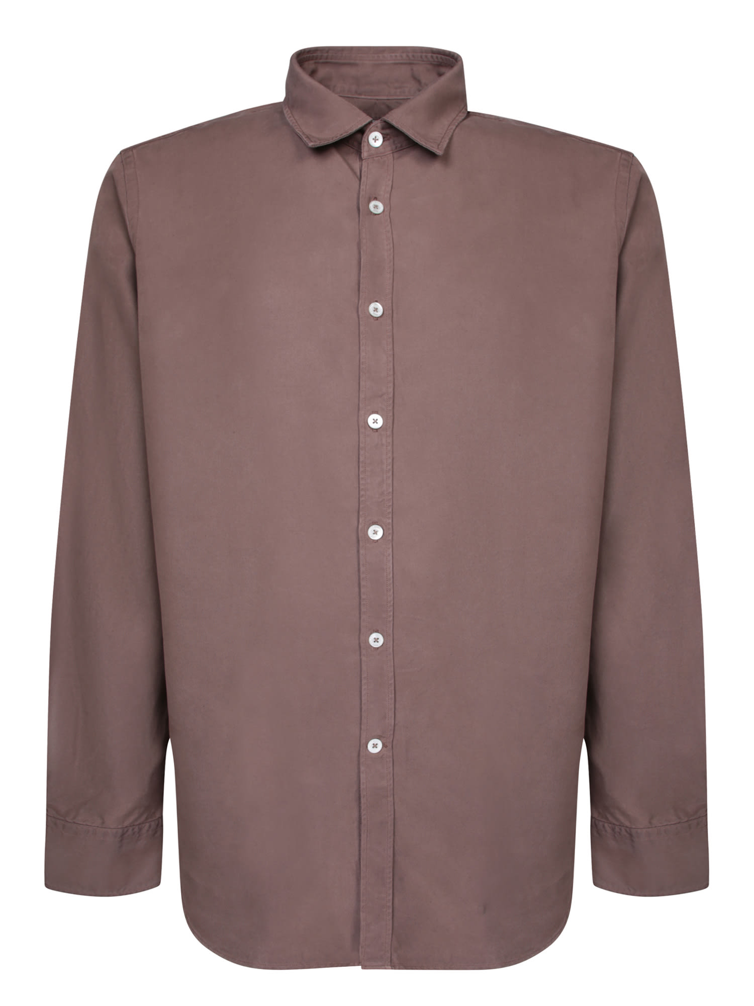 Shop Canali Beige Lyocell Shirt