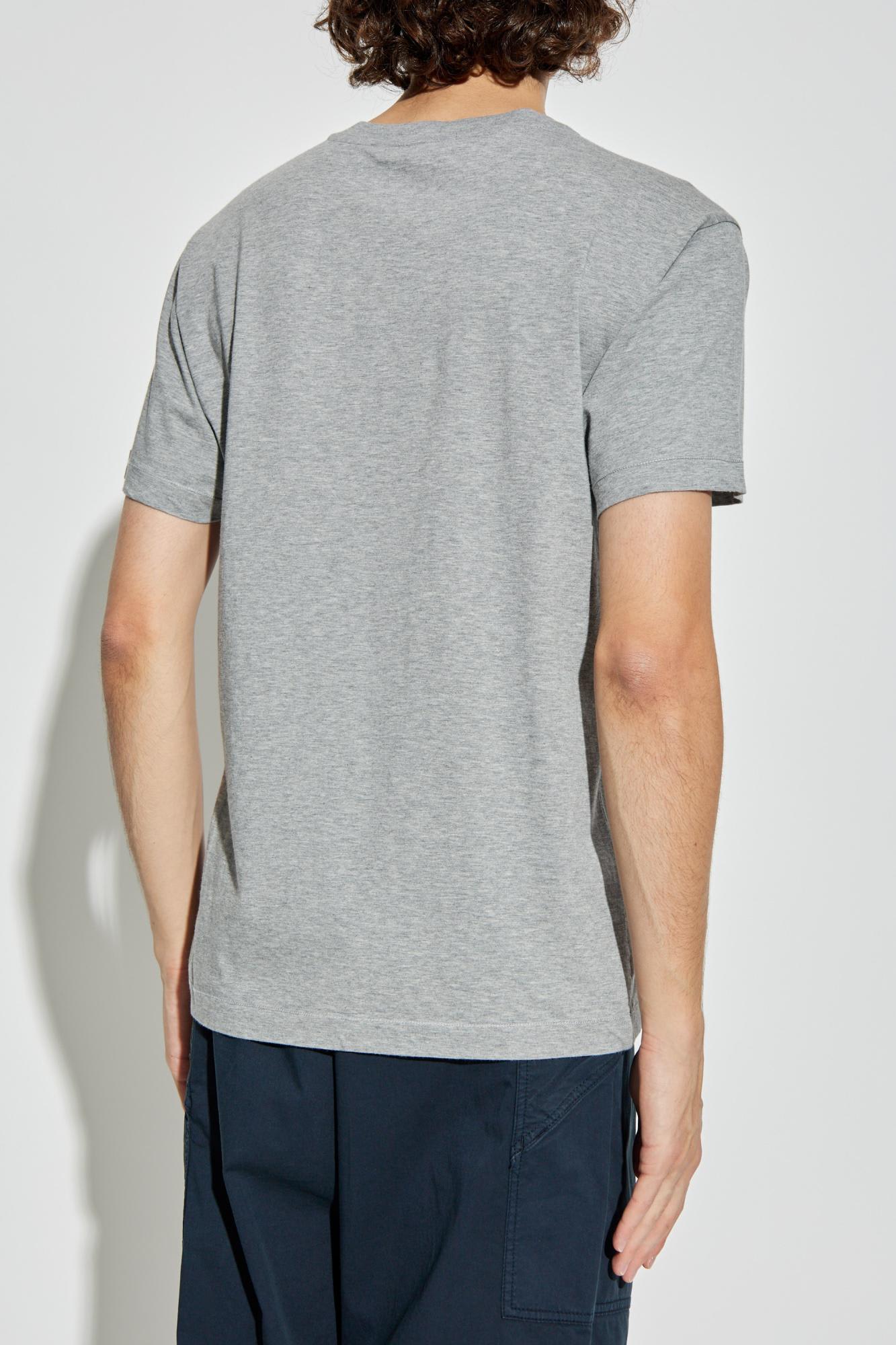 Stone Island Logo-patch Cotton T-shirt In Gray