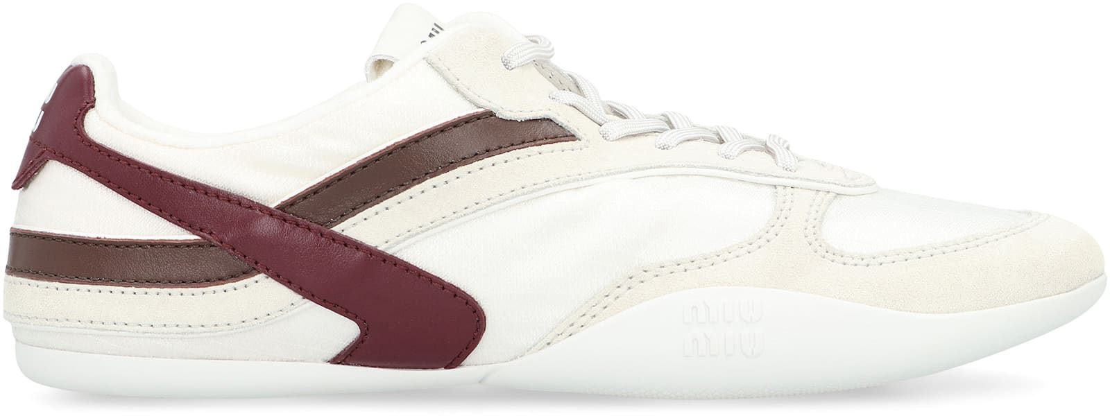 Miu Miu Techno Fabric And Leather Sneakers In White