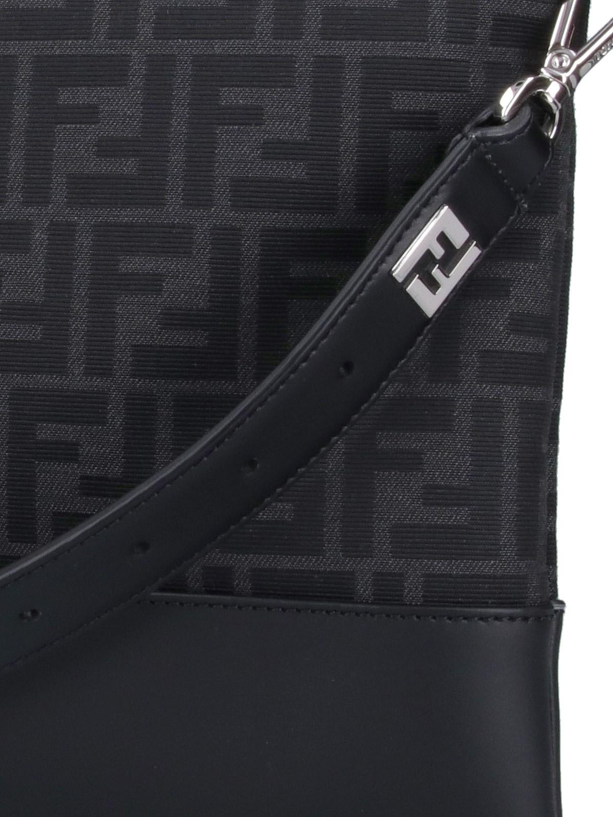 Shop Fendi Ff Crossbody Bag In Black