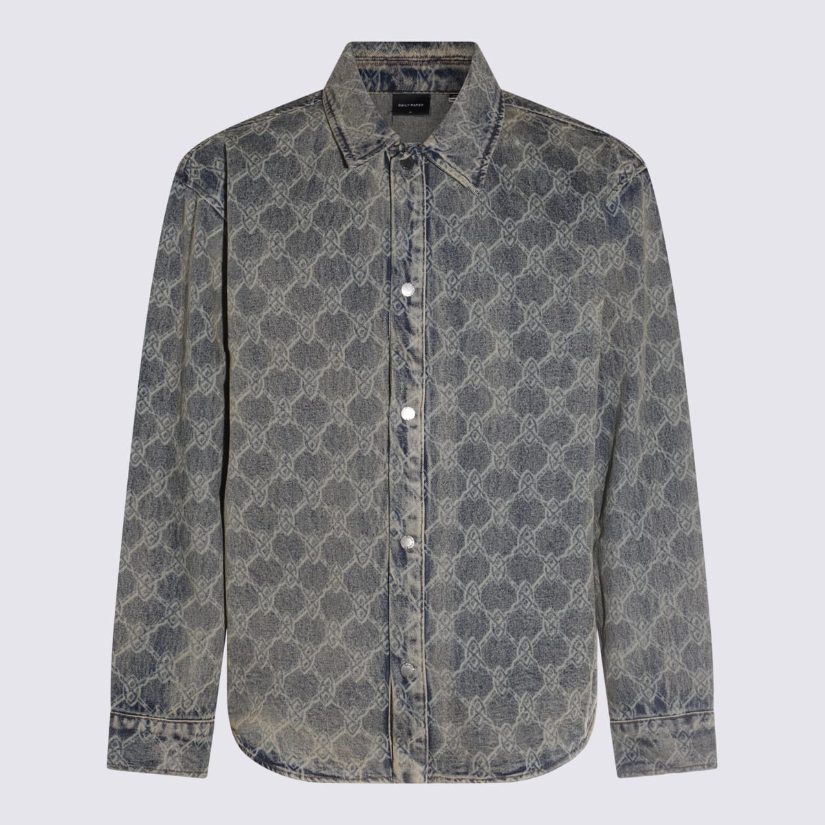 Dark Grey Blue Cotton Denim Jacket