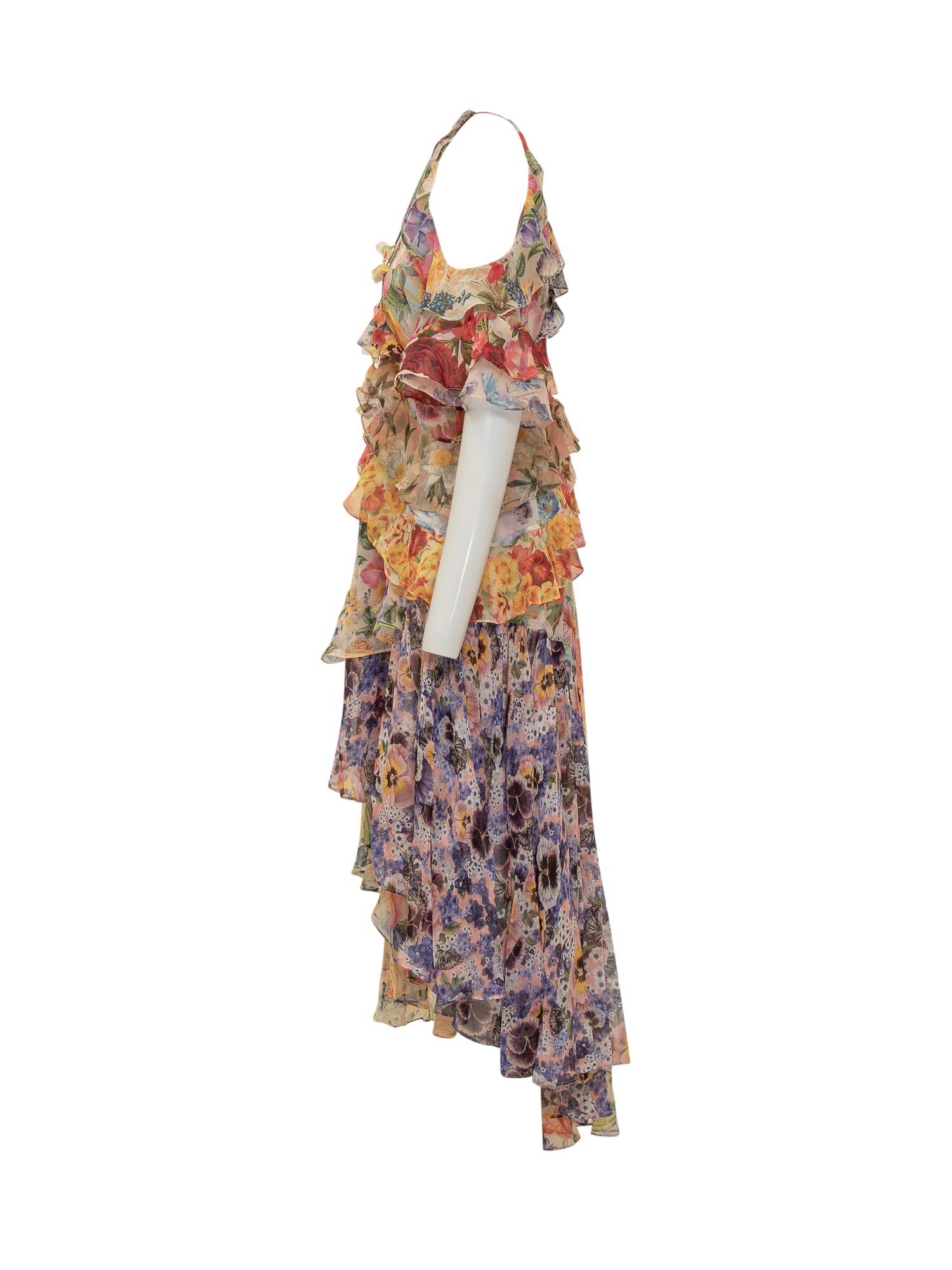 Shop Zimmermann Wonderland Dress In Spliced Floral