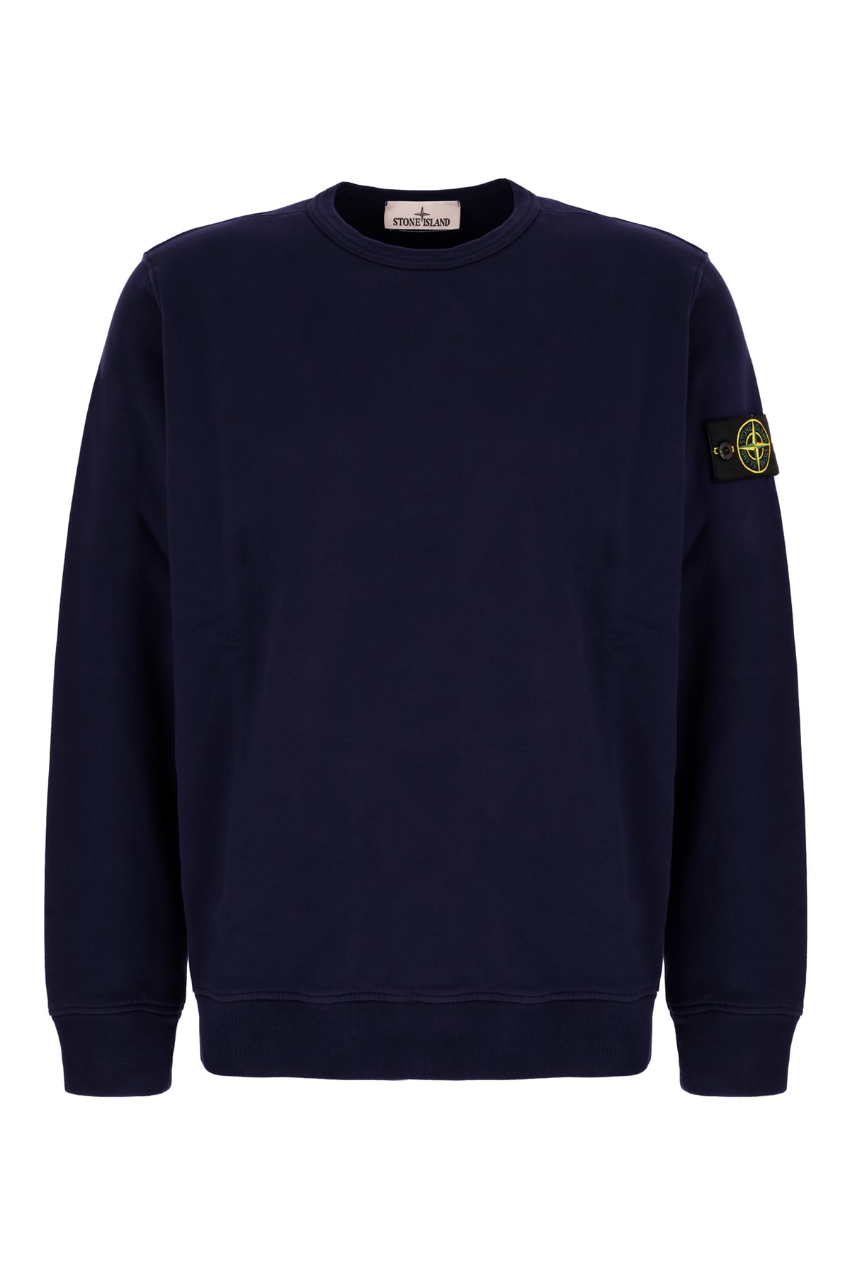Stone Island Organic Cotton Crewneck Sweatshirt In Blue