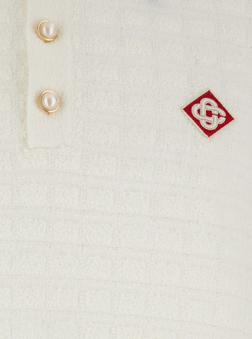 Casablanca White Shirt With Classic Collar And Chest Logo Patch In Cotton Man In White
