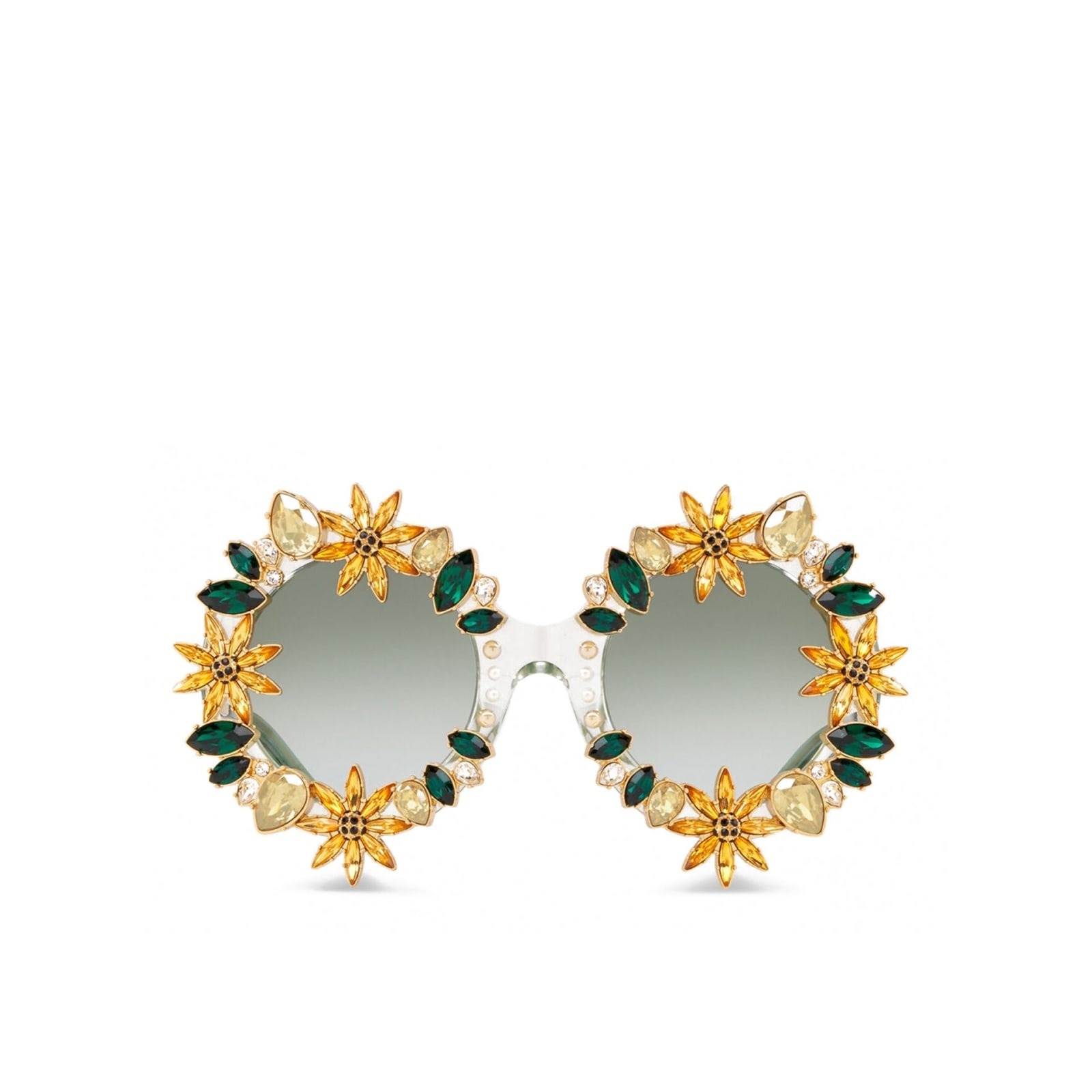 Shop Dolce & Gabbana Crystal Sunglasses In Gold