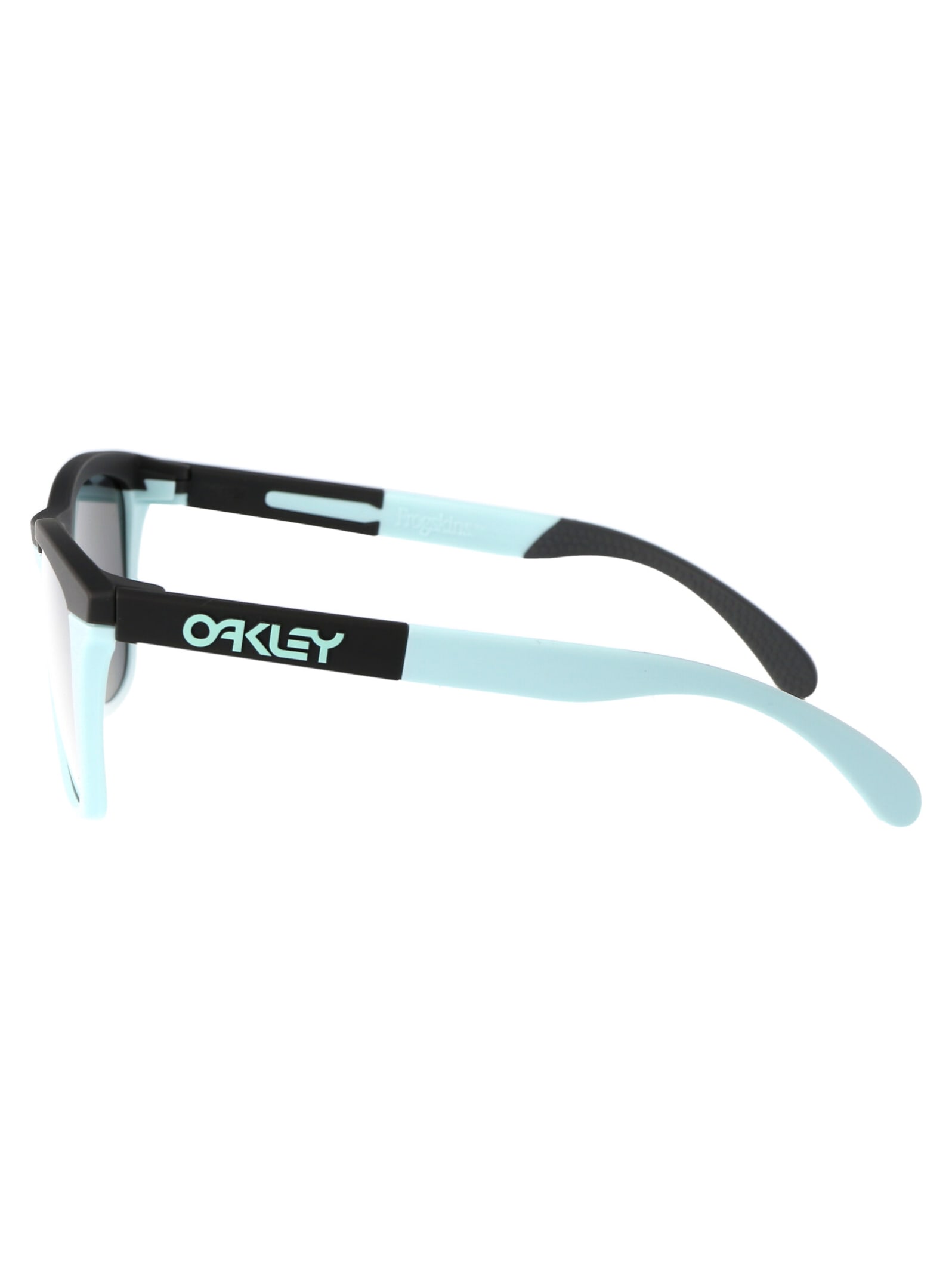 Shop Oakley Frogskins Range Sunglasses In 928403 Matte Carbon/blue Milkshake