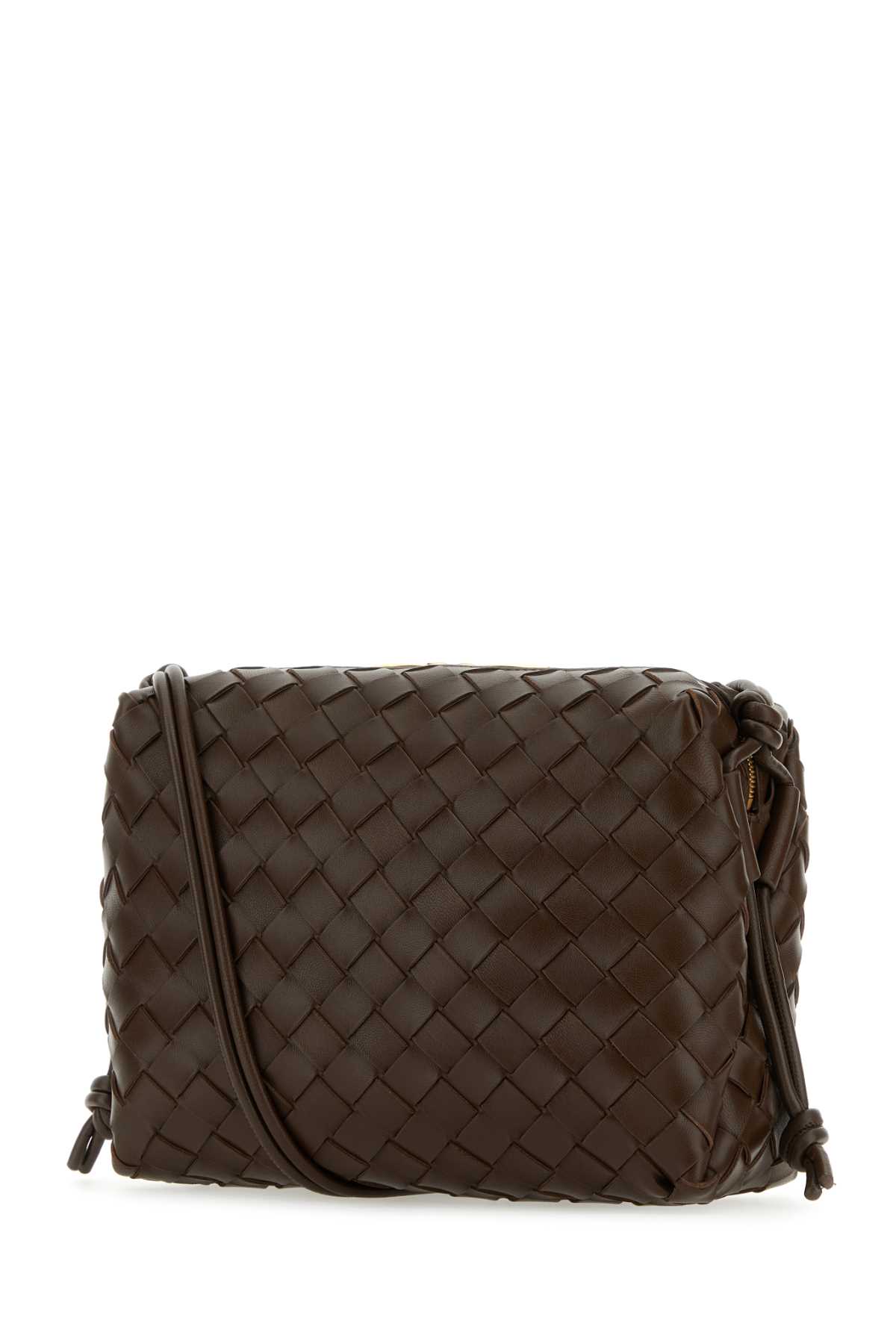 Shop Bottega Veneta Brown Leather Small Loop Crossbody Bag