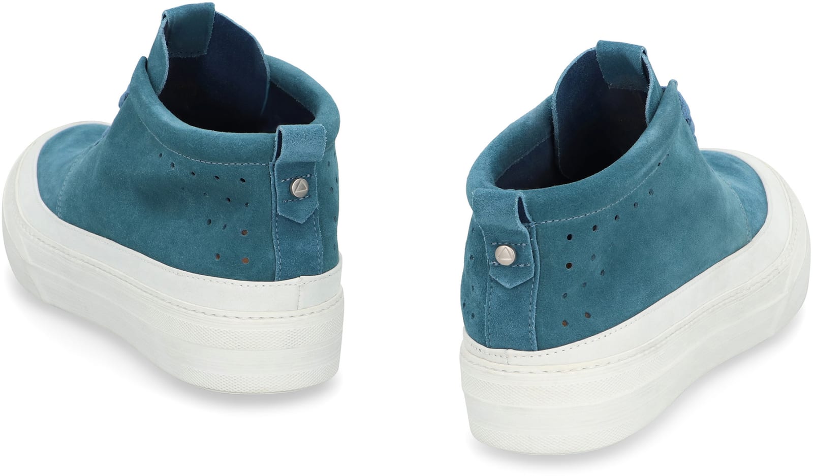 Volta Suede Mid-top Sneakers In Turquoise