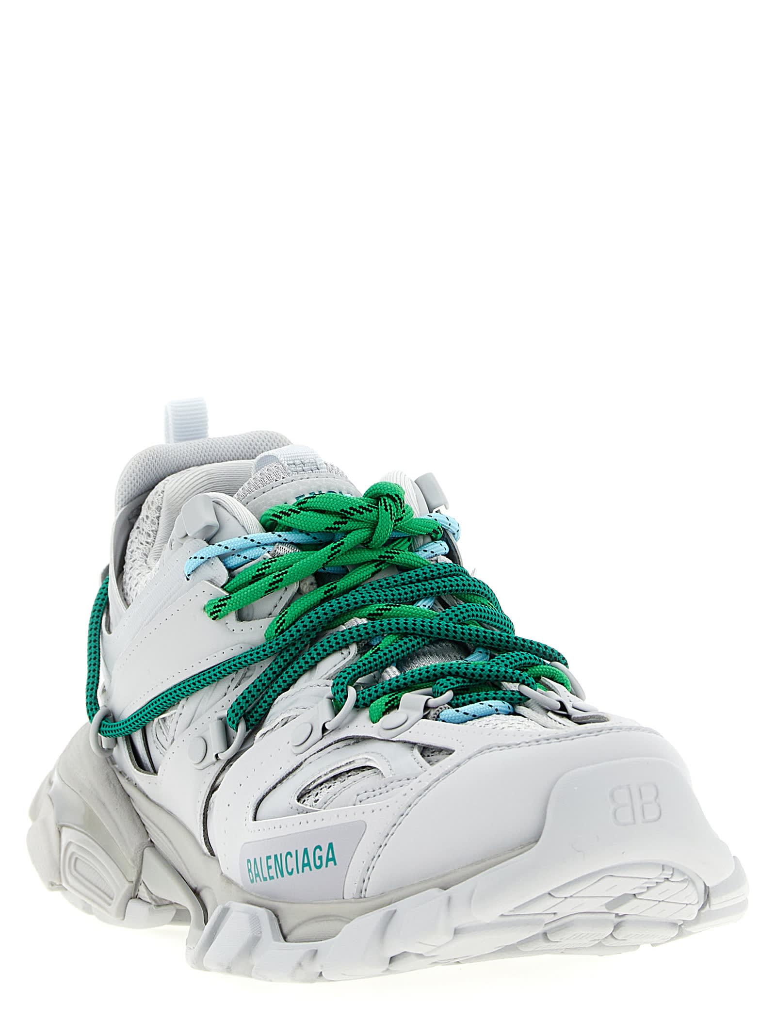 Balenciaga Track Trail Laces Sneakers Gray In White
