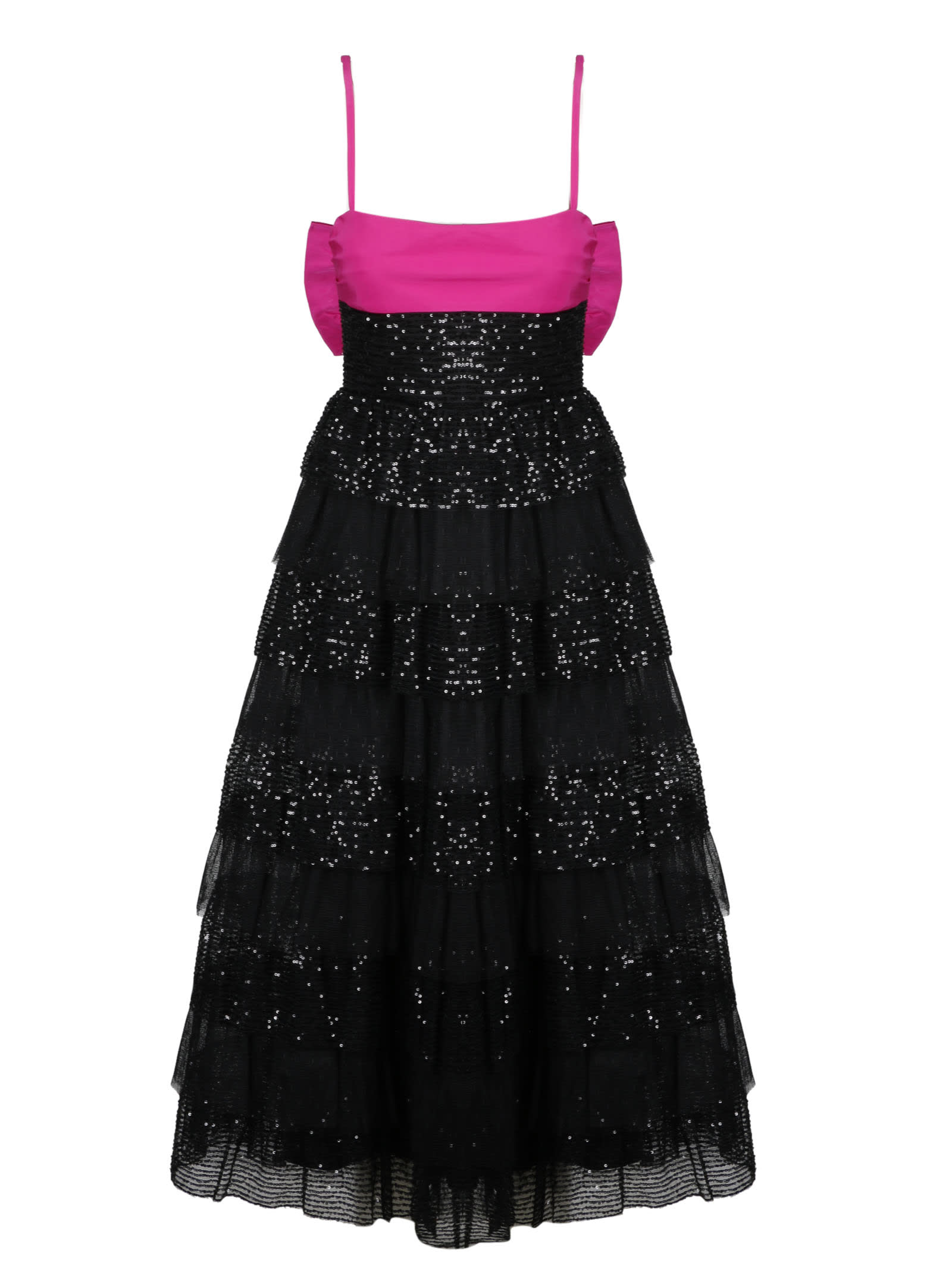 RED Valentino Flounces Long Dress With Bow