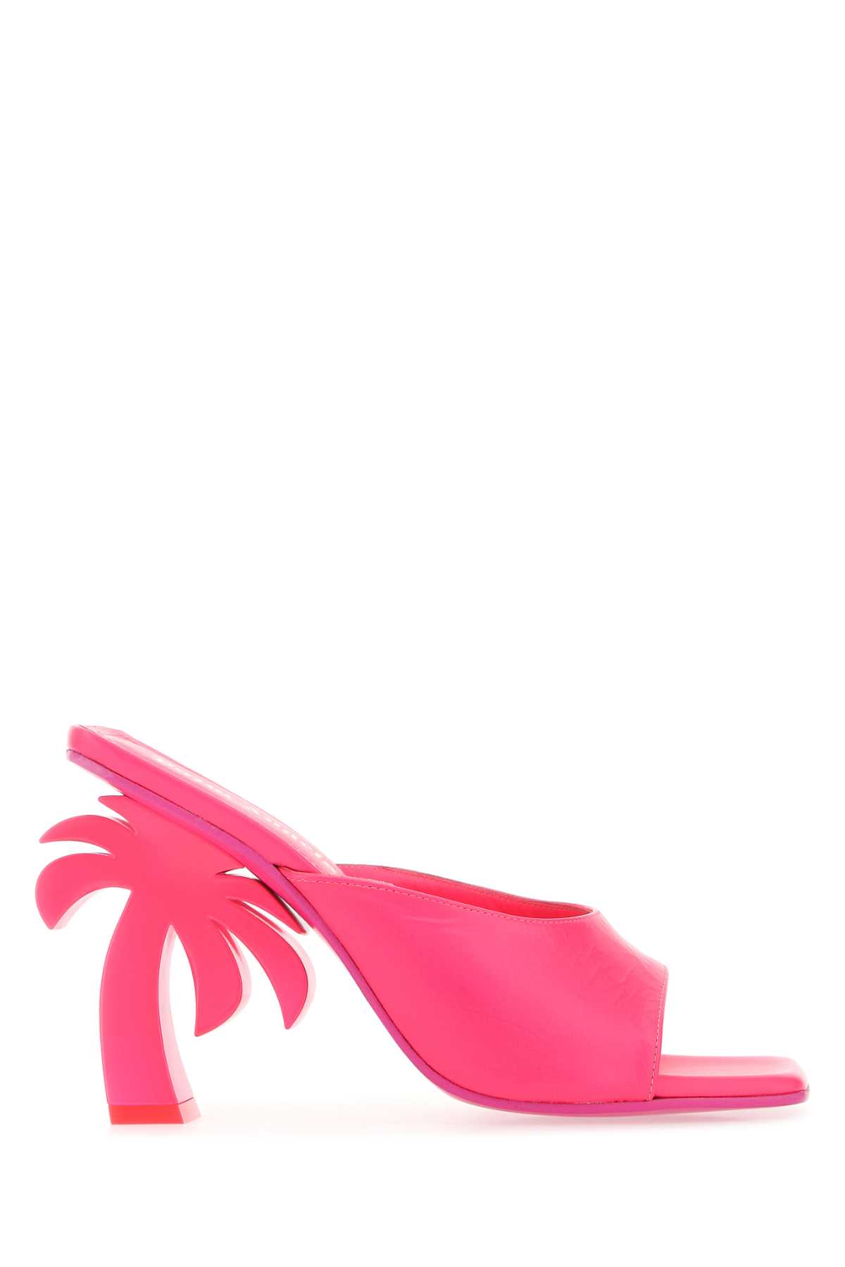 Shop Palm Angels Fluo Pink Leather Mules In 3200