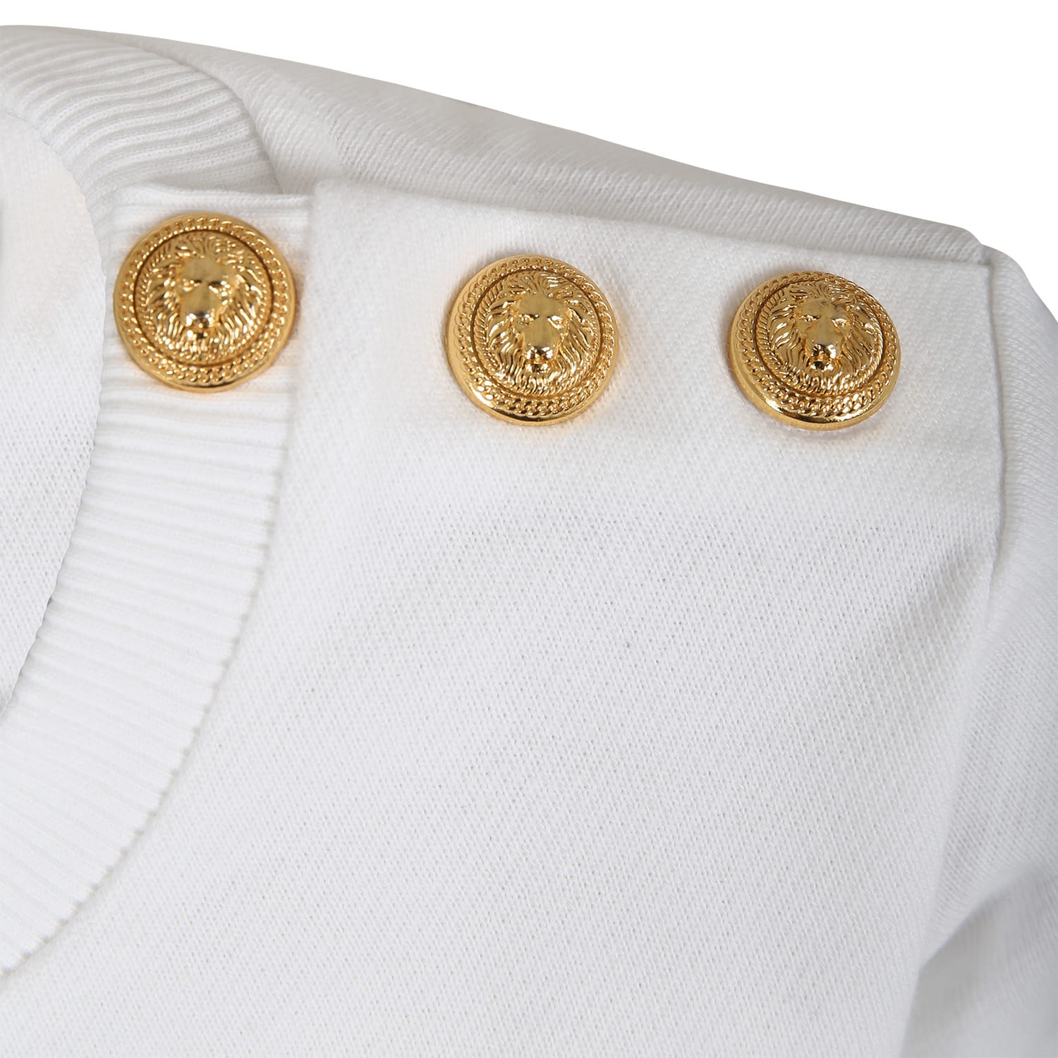 Balmain White Sweatshirt For Girl With Logo In White