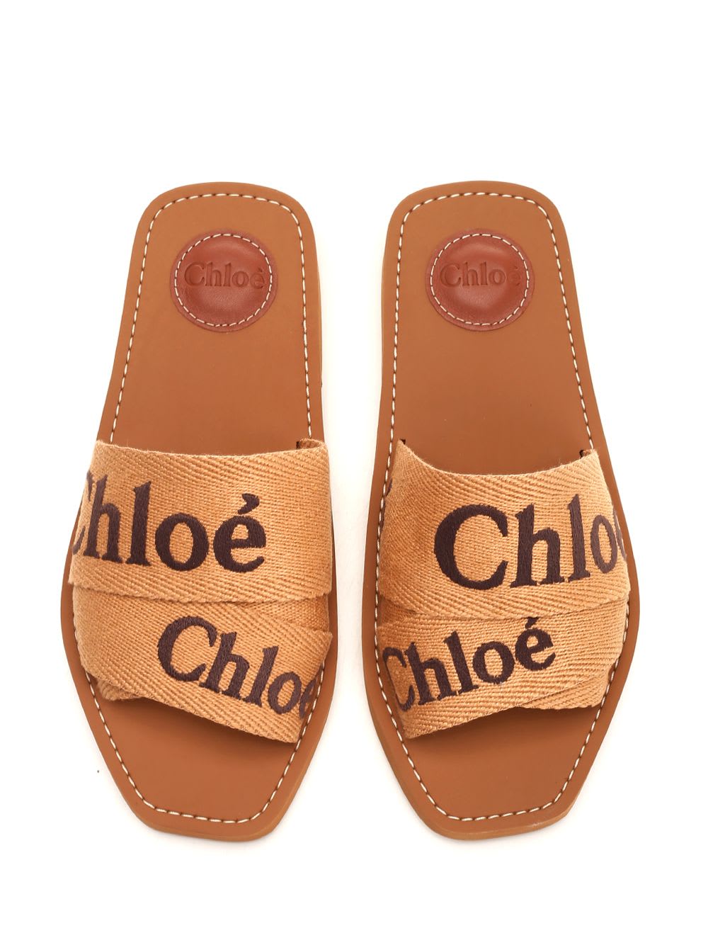 Shop Chloé Woody Flat Sandals In Brown