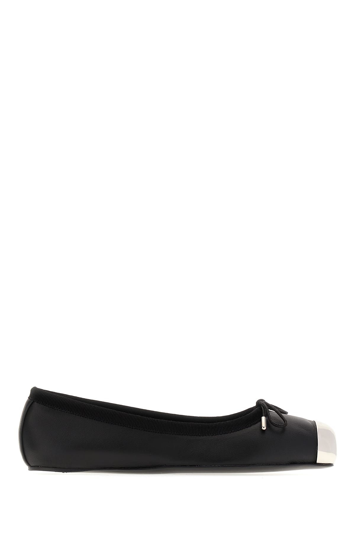 Shop Alexander Mcqueen Black Leather Ballerinas In 1081