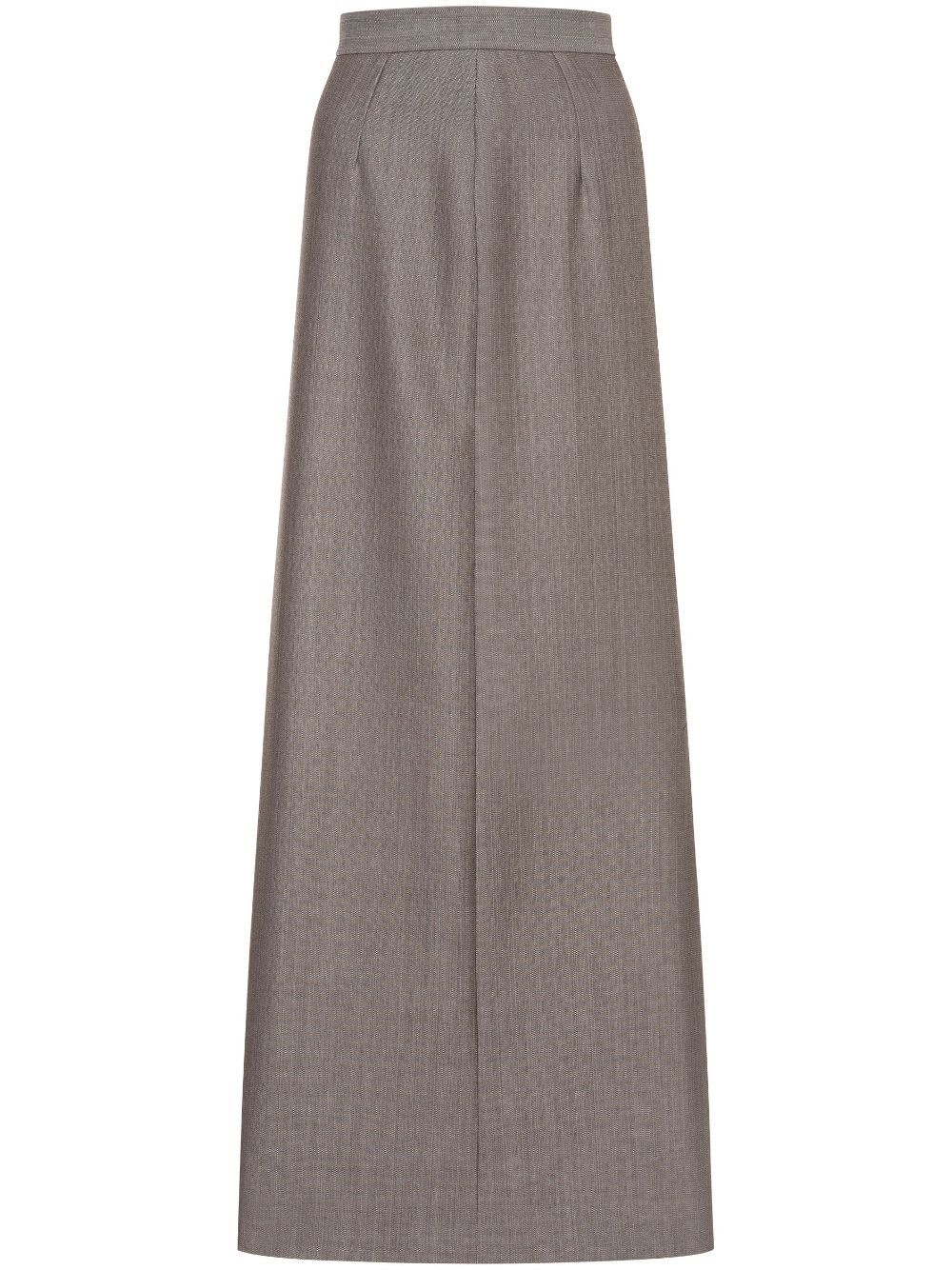 Shop Alberta Ferretti Wool Tweed Long Skirt In Fantasy Black