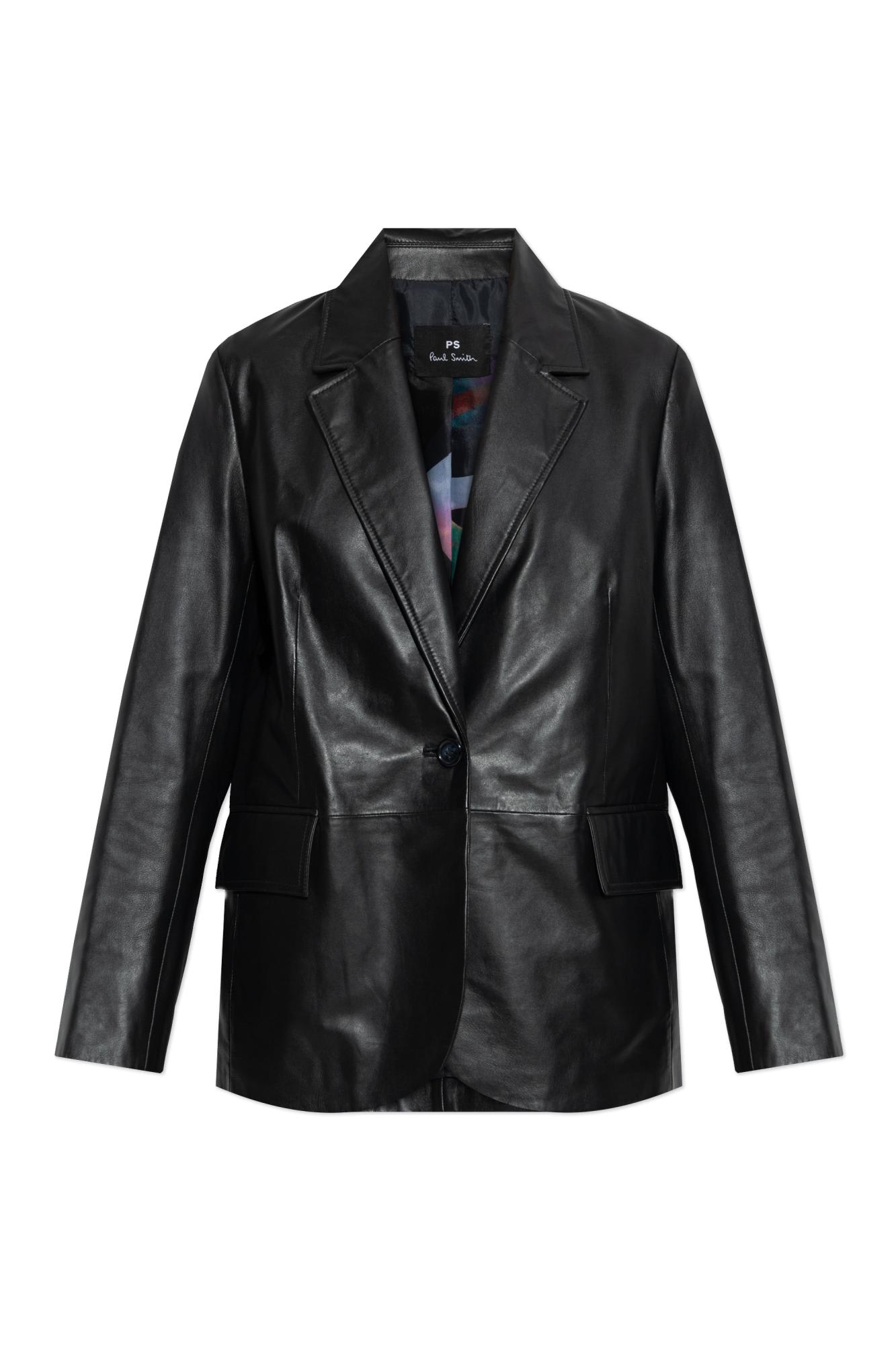 Ps By Paul Smith Ps Paul Smith Leather Blazer In Black