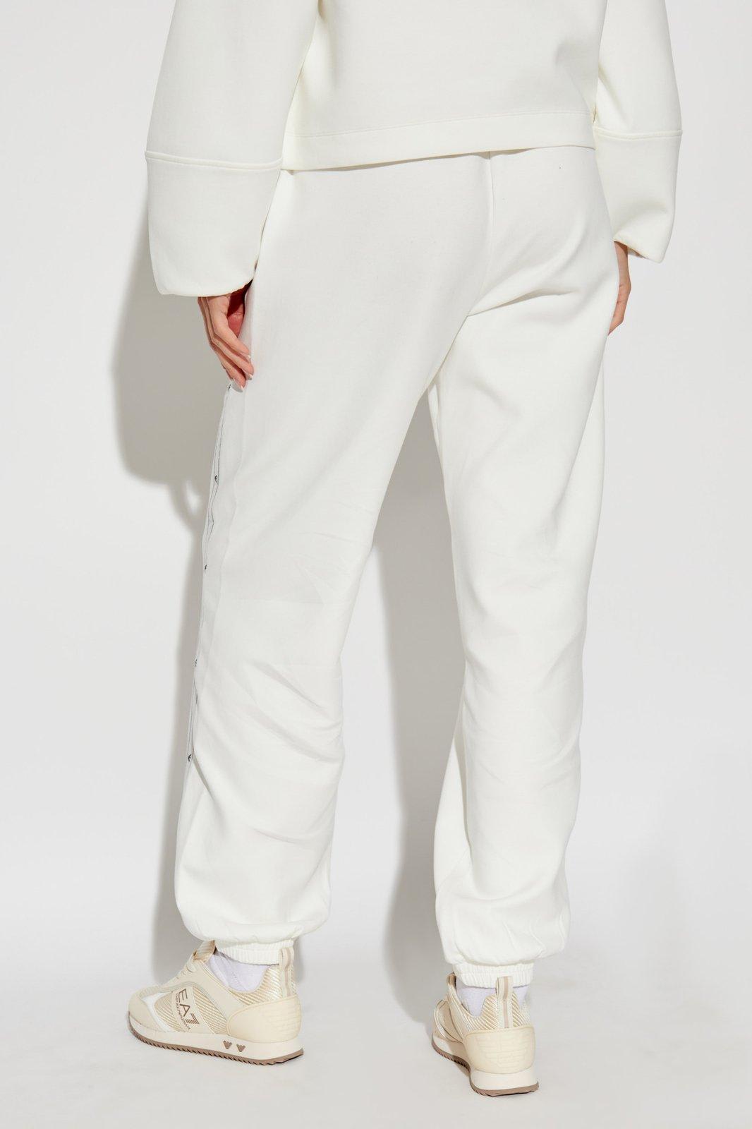 Shop Emporio Armani Sweatpants With Side Stripes In White