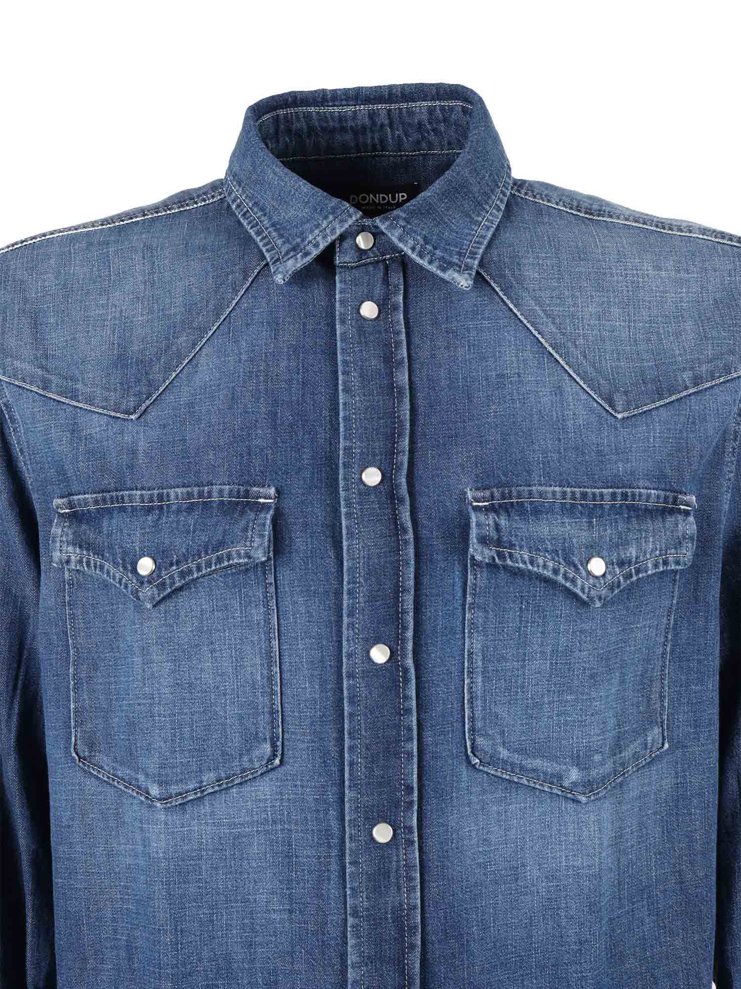 Dondup Western Denim Shirt In Blue
