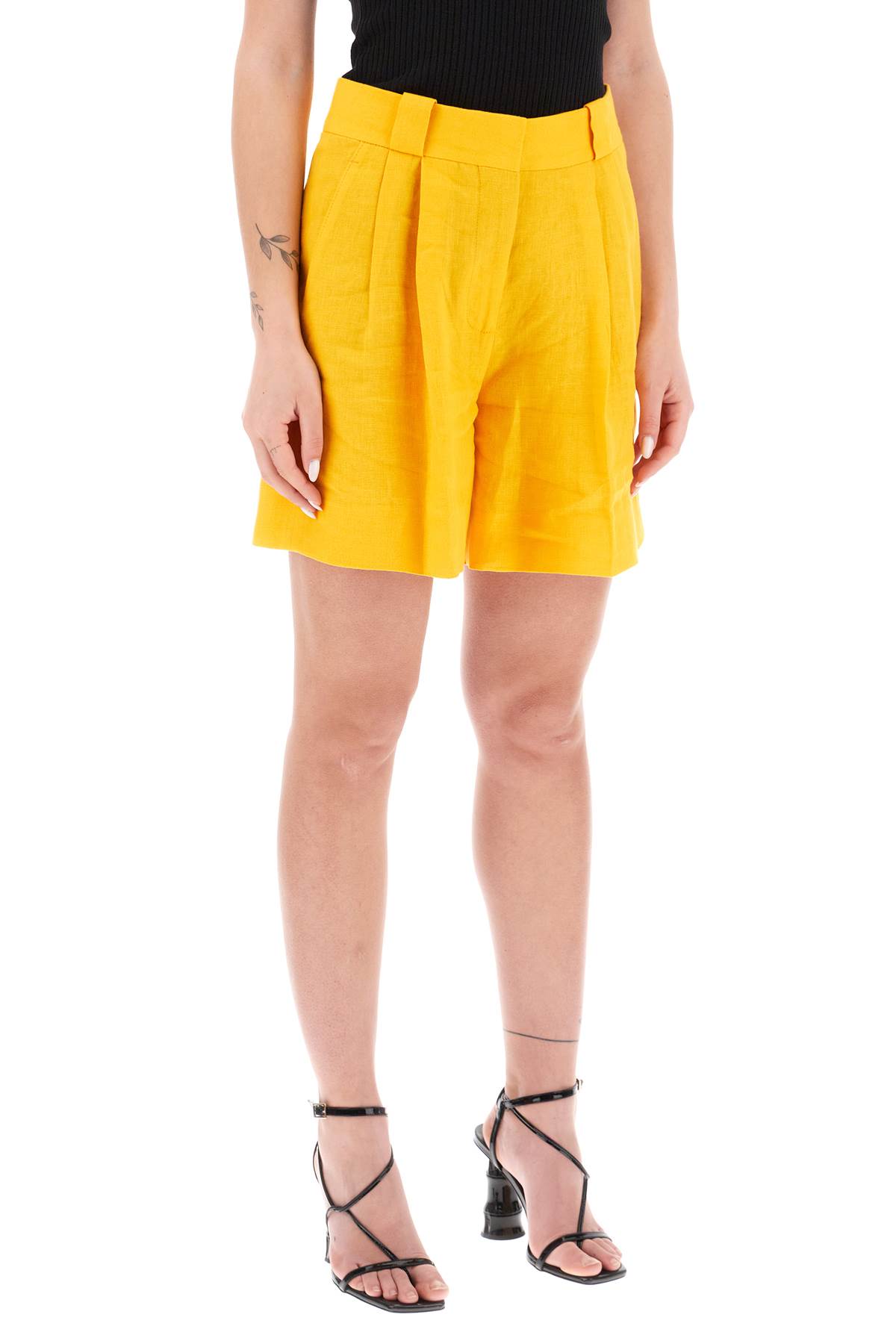 Shop Blazé Milano Mid Day Sun Shorts In Clementine (yellow)