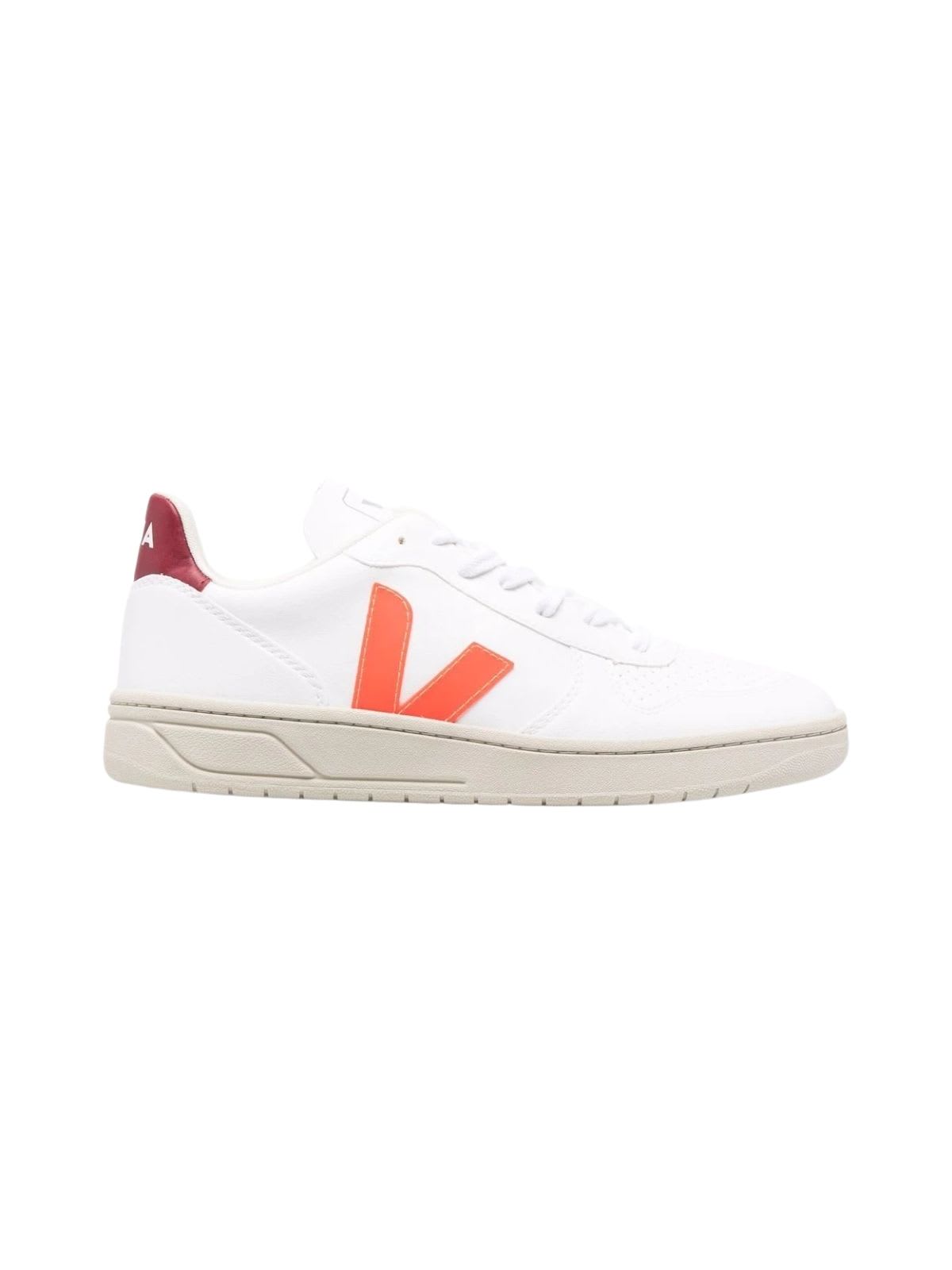 Veja White And Orange Fluo Shoes