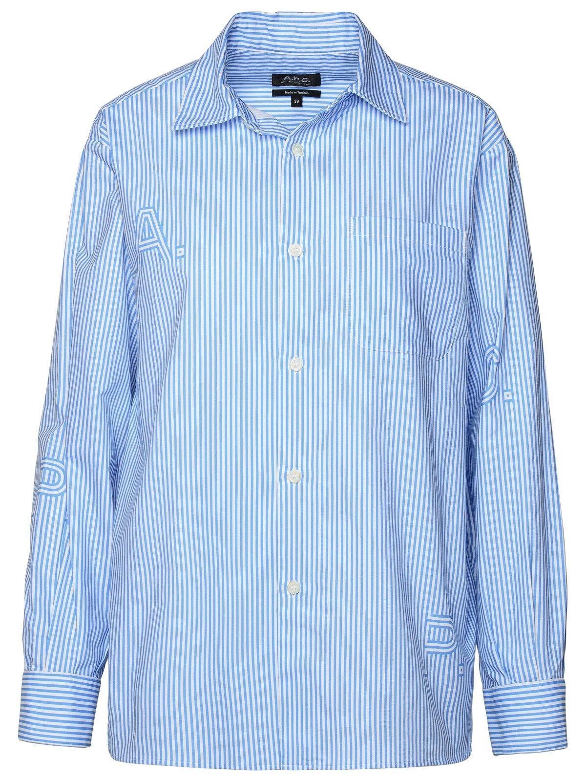 Logo Printed Striped Buttoned Shirt