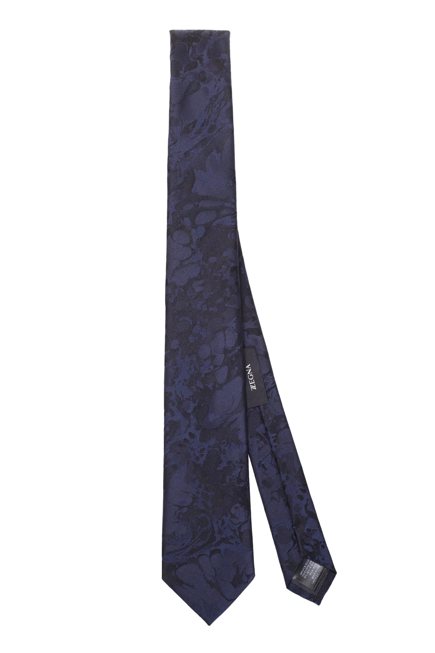Z Zegna Blue patterned tie