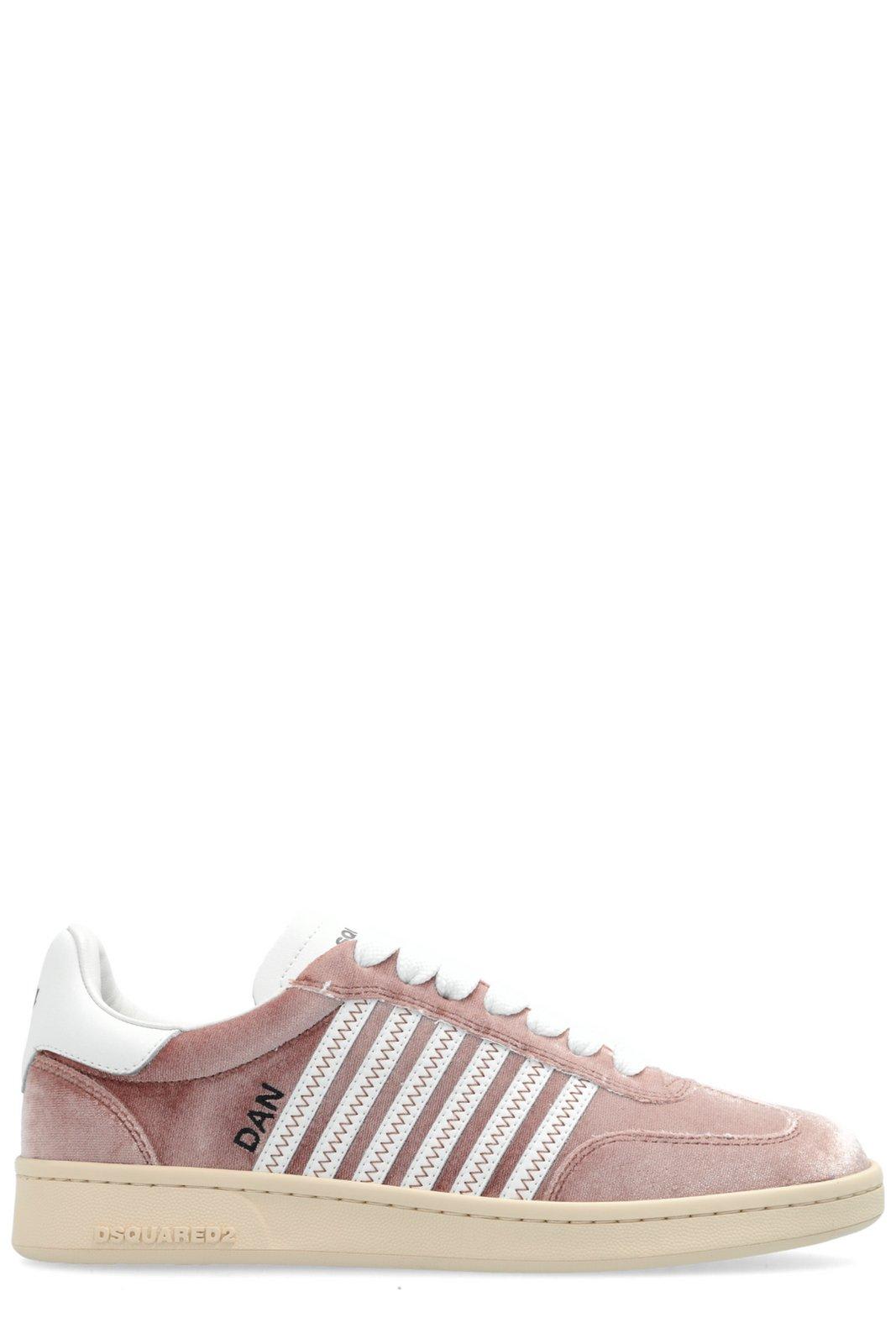 Shop Dsquared2 Side Stripe Detailed Sneakers In Rosa Chiaro