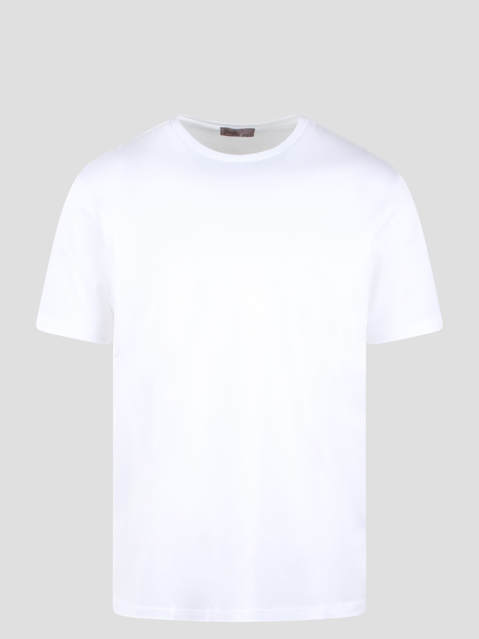 Shop Herno Basic Cotton Resort T-shirt In White