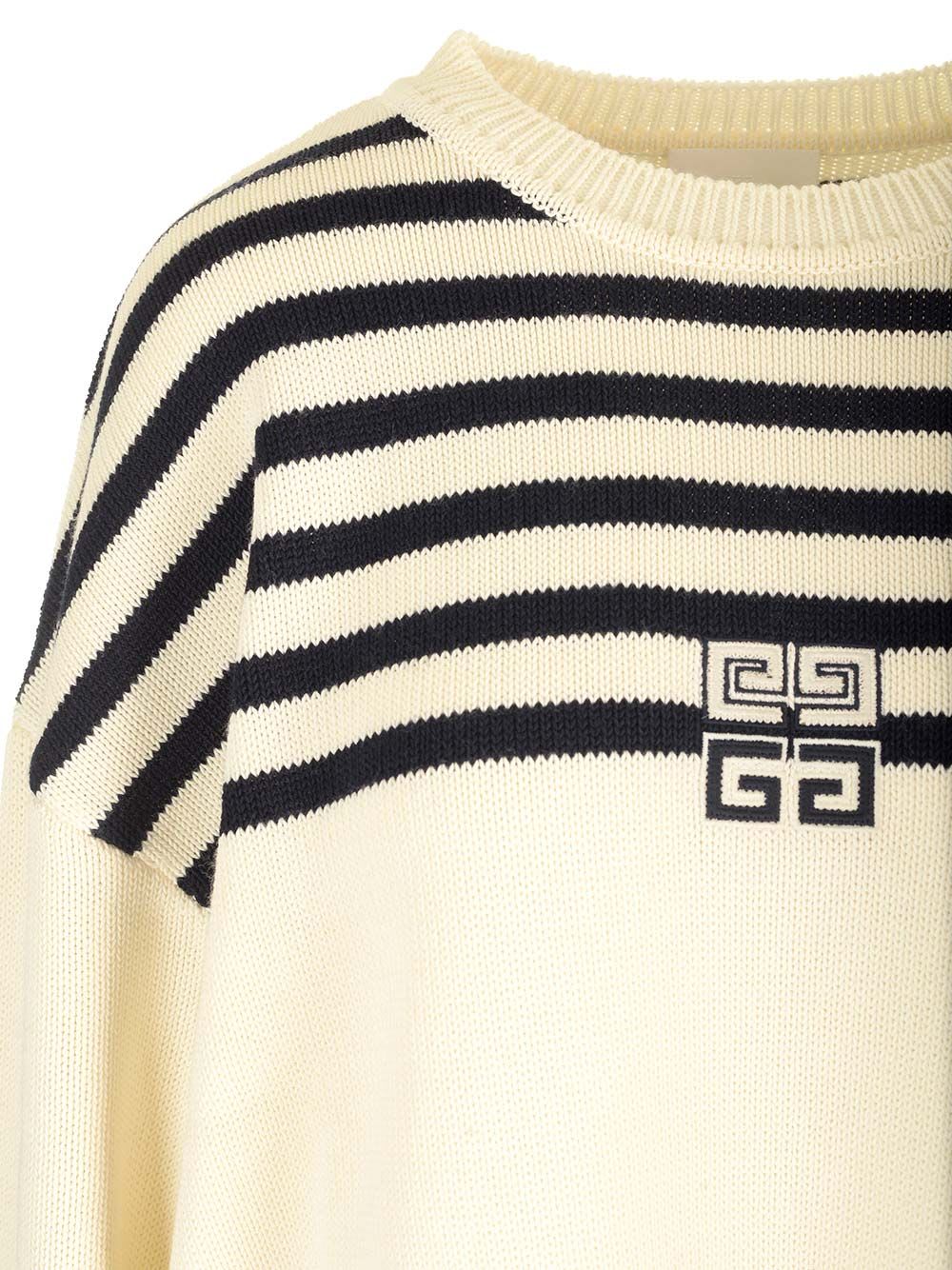 Shop Givenchy Boxy Fit Cotton Sweater In White