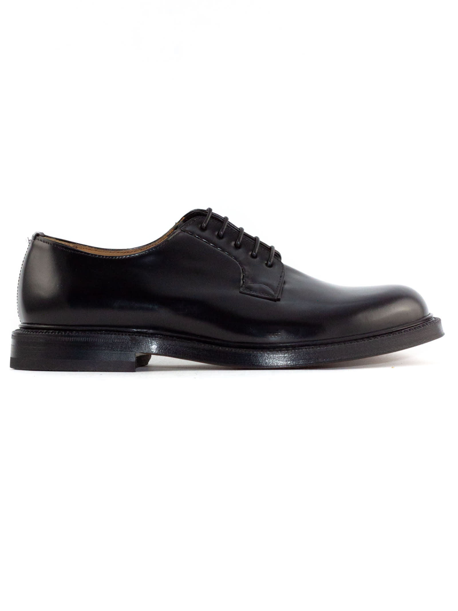 Black Brushed Calfskin Lace-up Derby