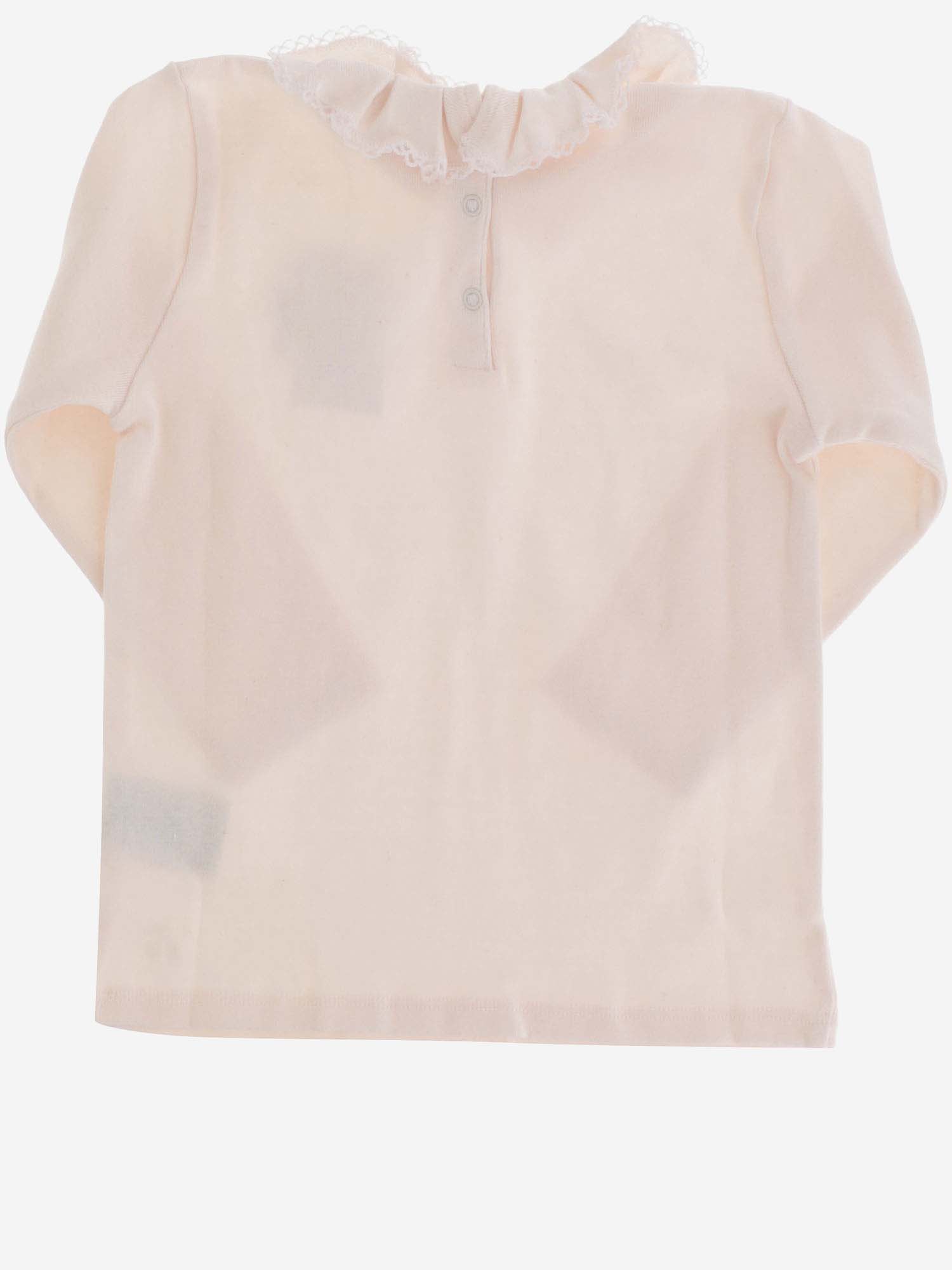 Shop Bonpoint Long Sleeve T-shirt With Ruffles In Pink