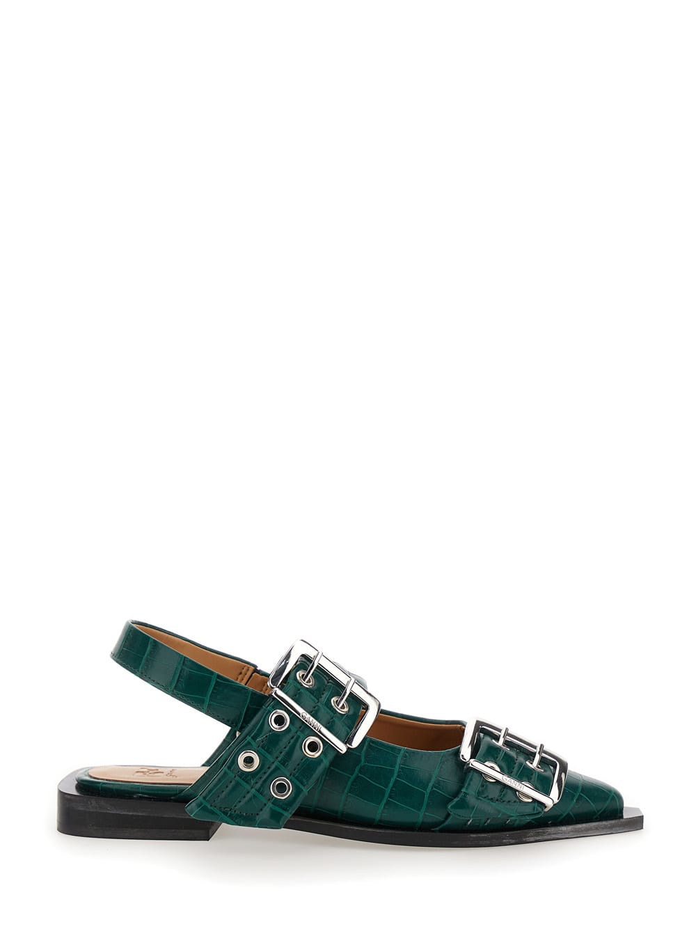 Feminine Buckle Ballerina Croco