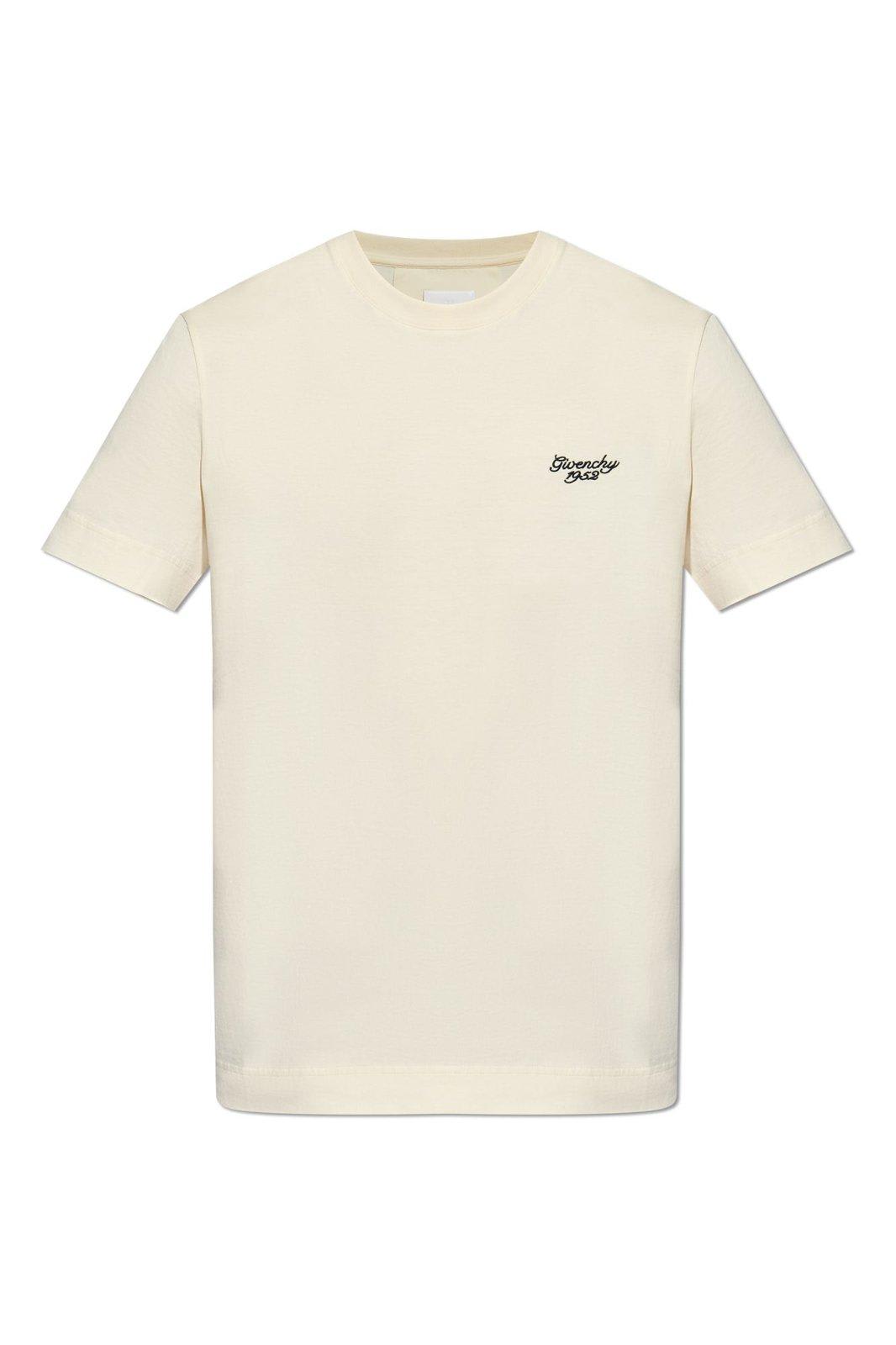 Shop Givenchy 4g Embroidered Crewneck T-shirt In White