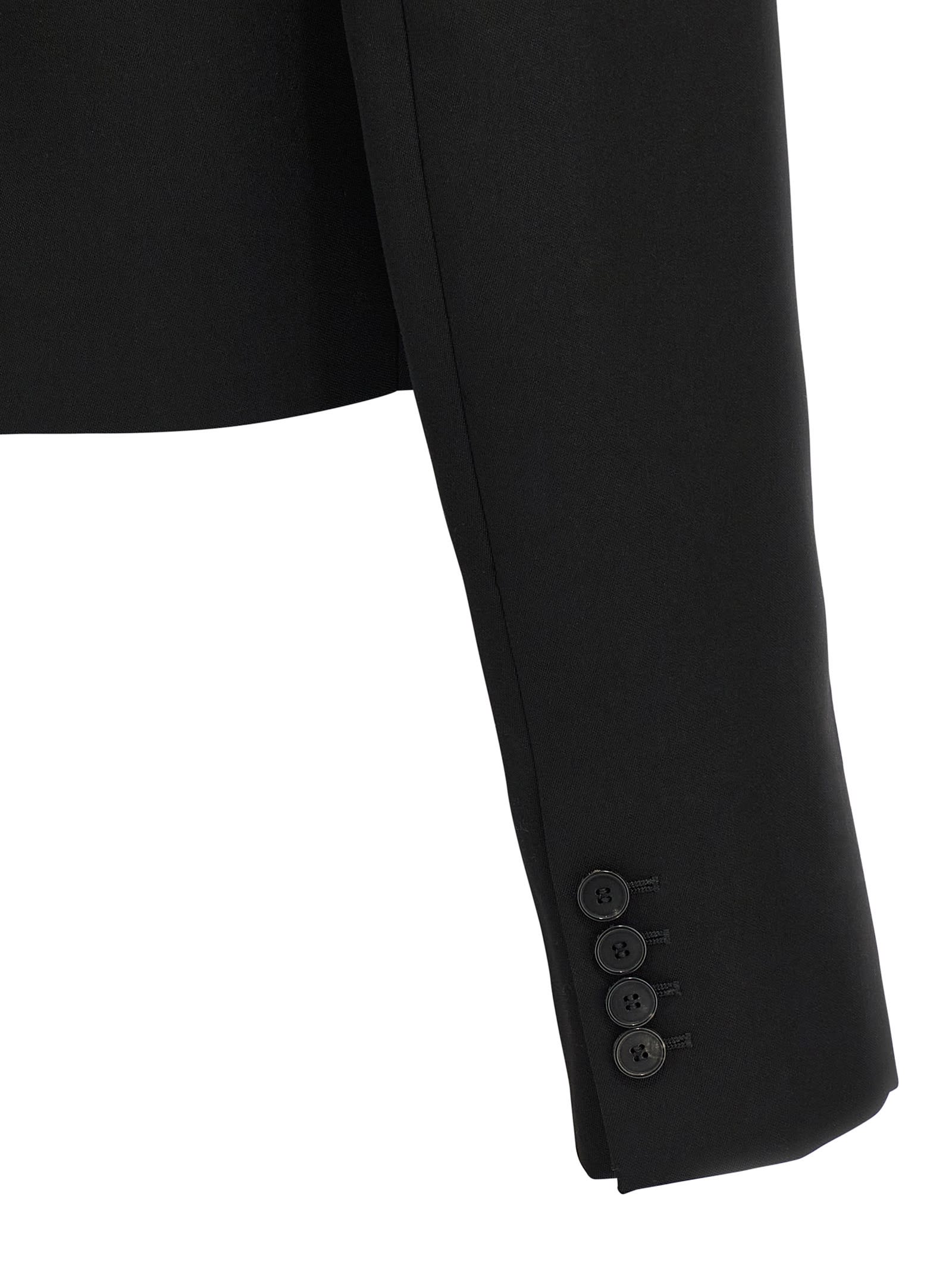 Givenchy Peak-lapel Padded-shoulder Blazer In Black