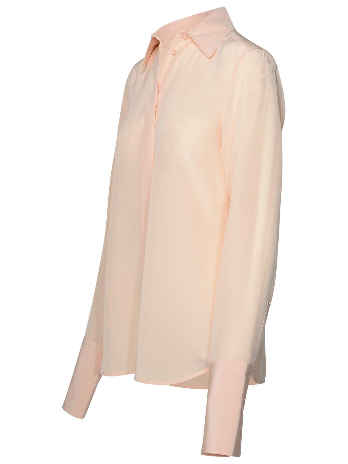 Shop Sportmax Buttoned Long-sleeved Shirt In Powder