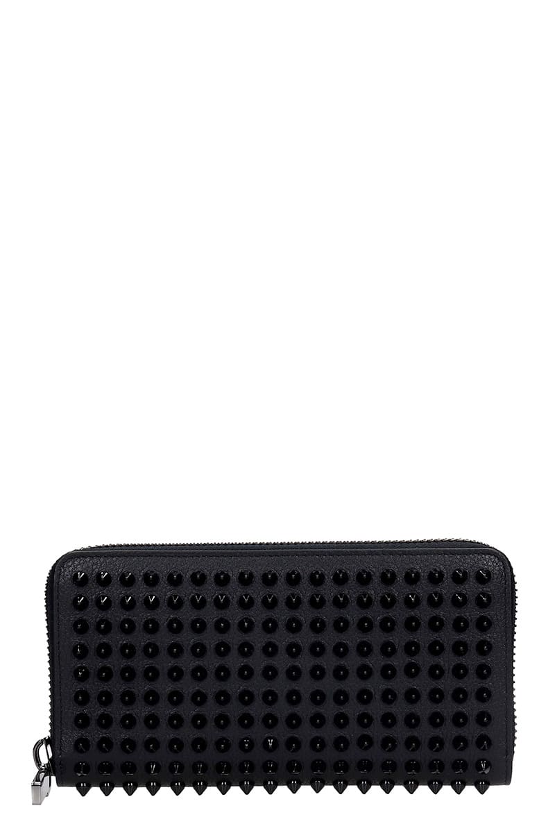 Christian Louboutin Wallets PANETTONE WALLET IN BLACK LEATHER