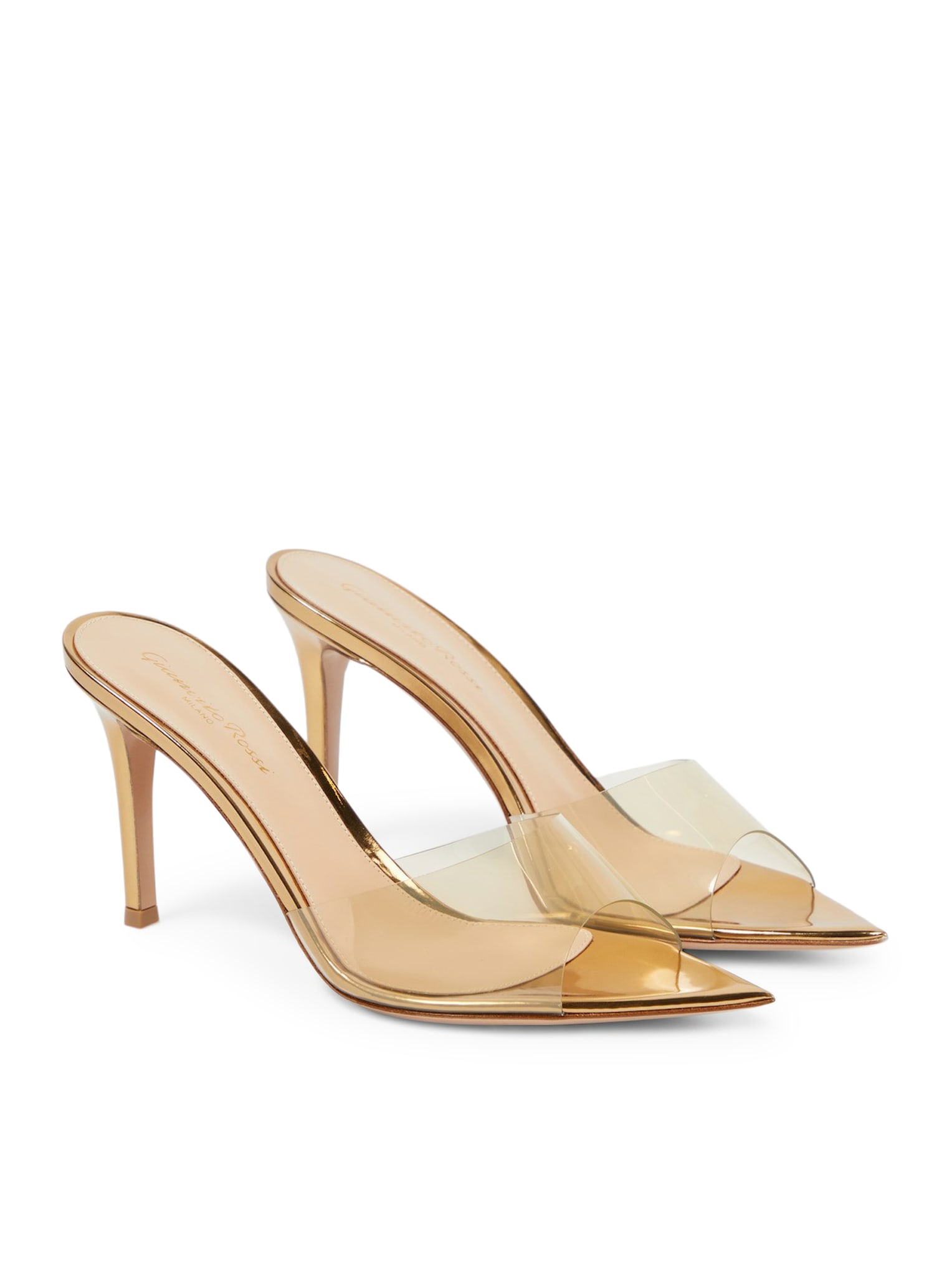 Shop Gianvito Rossi Elle 85 Glass+metal In Mekm Mekong