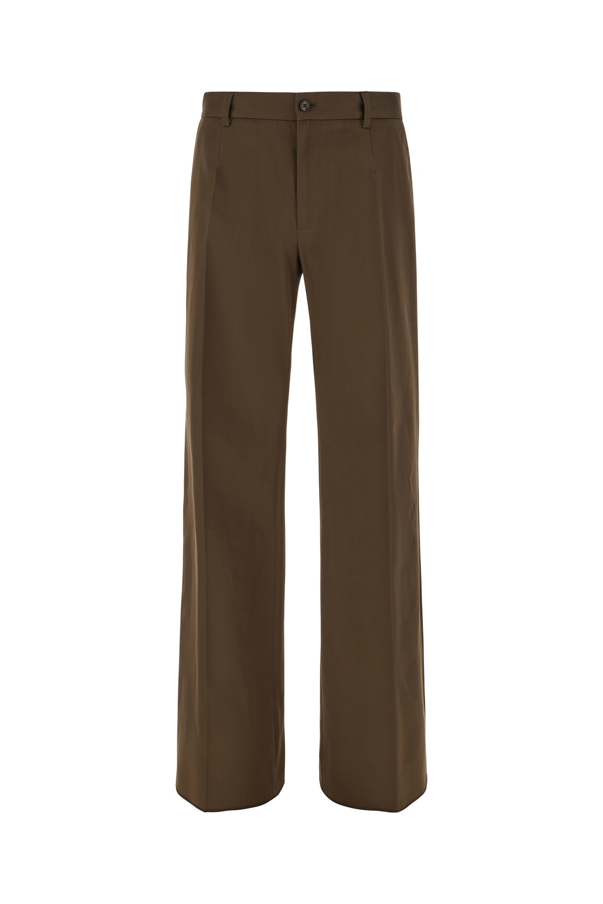 Dolce & Gabbana Chocolate Cotton Pants In Moro