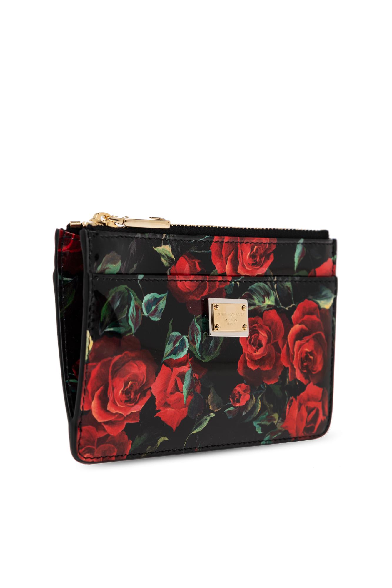 Dolce & Gabbana Wallet With Floral Motif In Pink