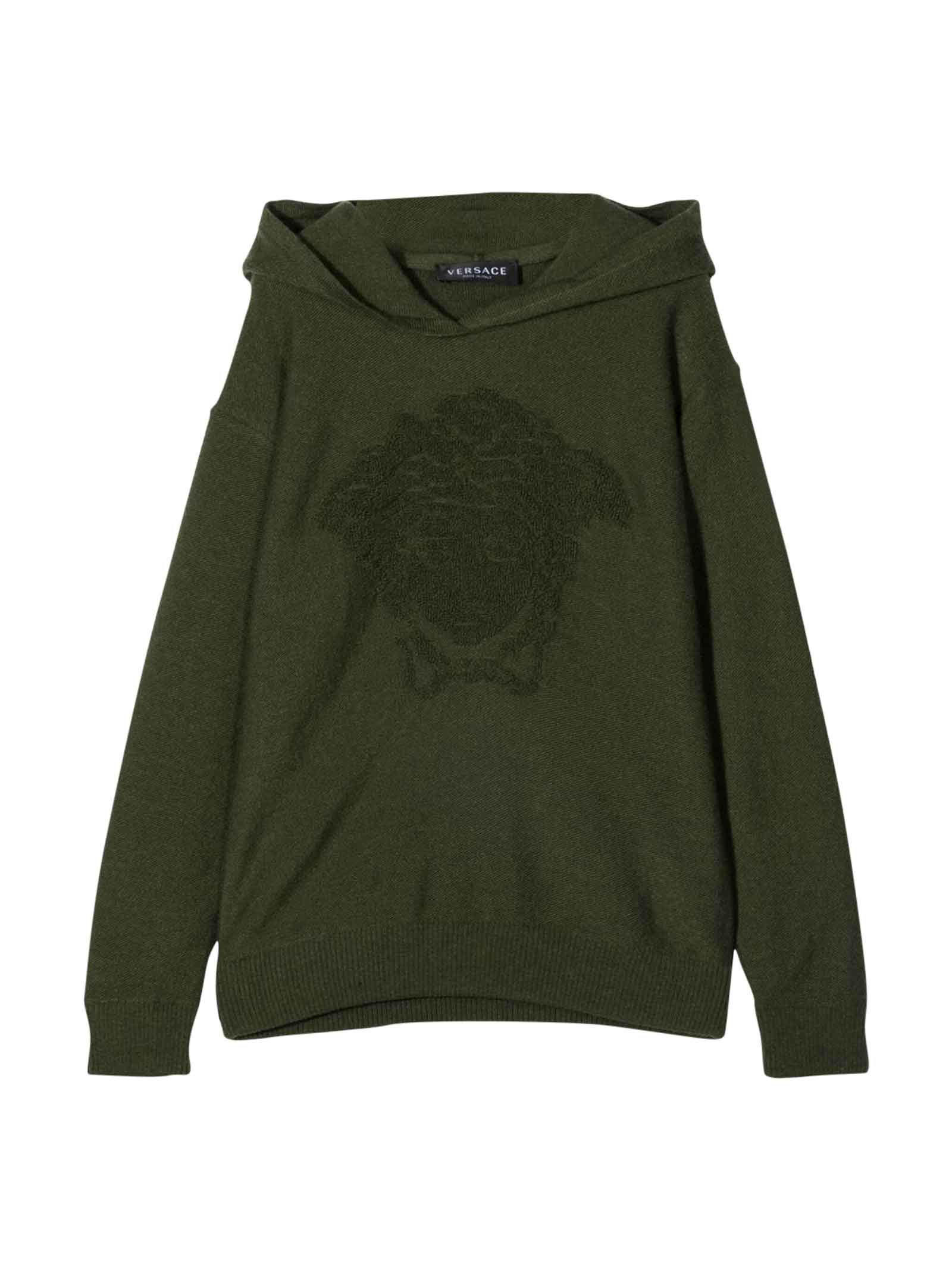 Versace Young Boys Military Green Sweatshirt