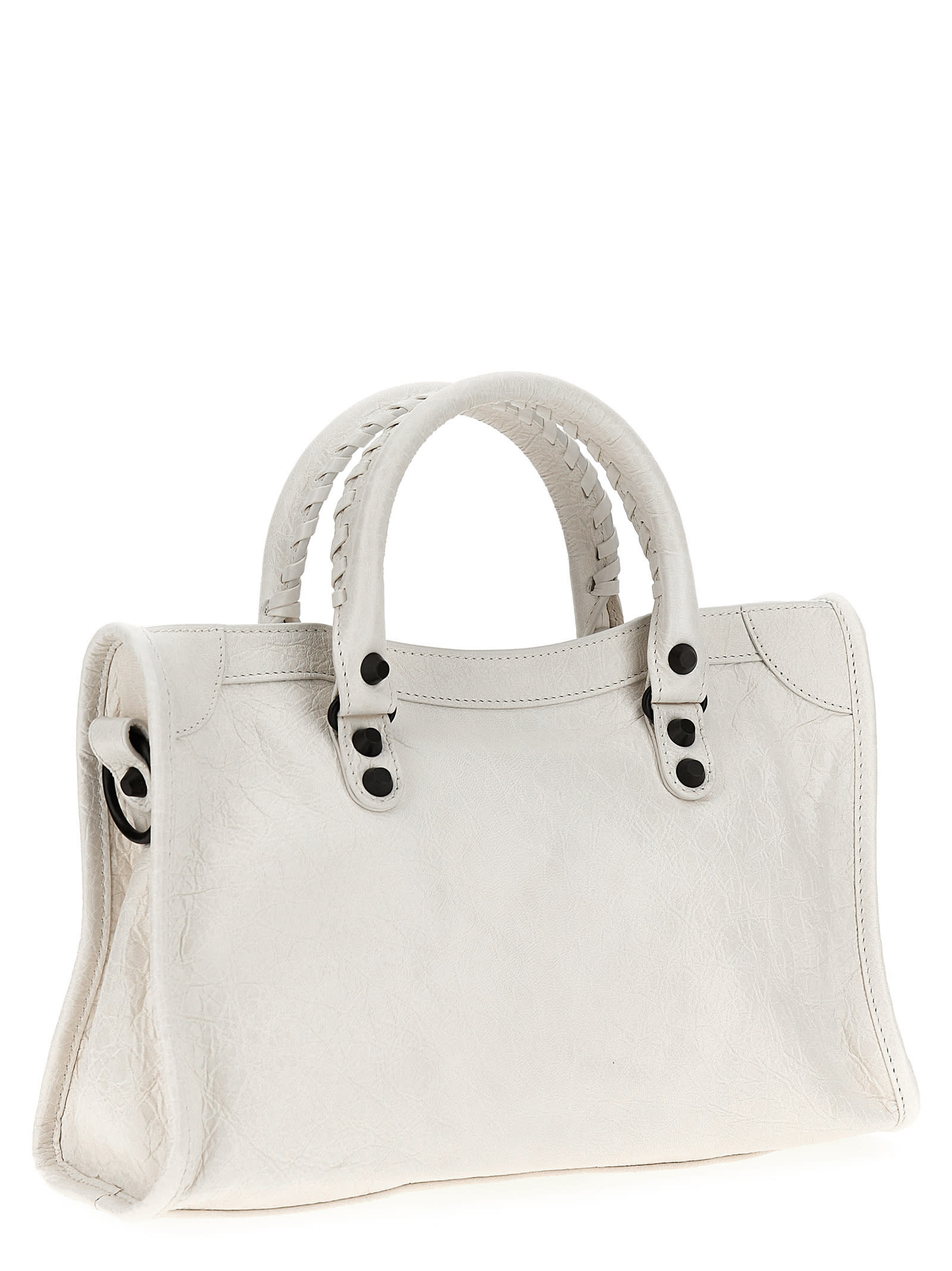 Balenciaga Small Le City Arena Storico Leather Bag In White