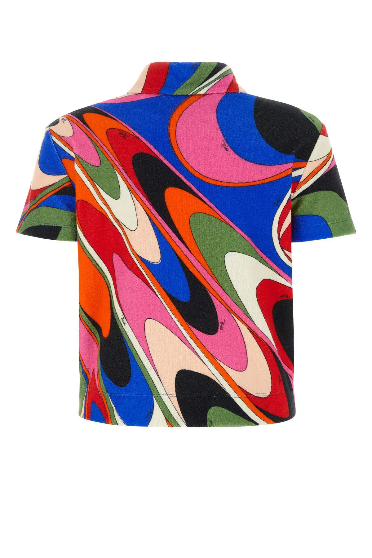 Emilio Pucci Printed Terry Fabric Polo Shirt - ShopStyle Tops